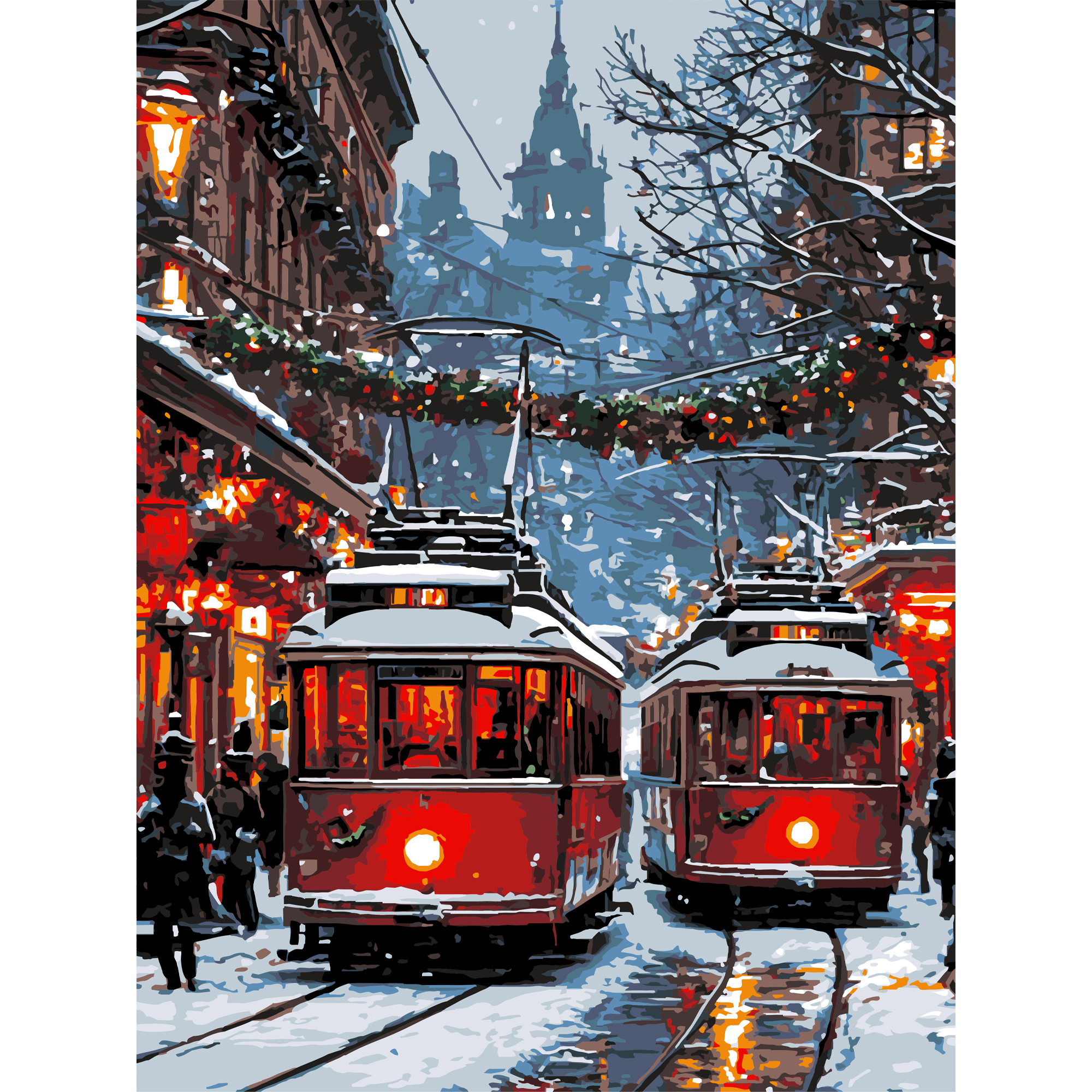 Святкове місто з лаком та з рівнем 