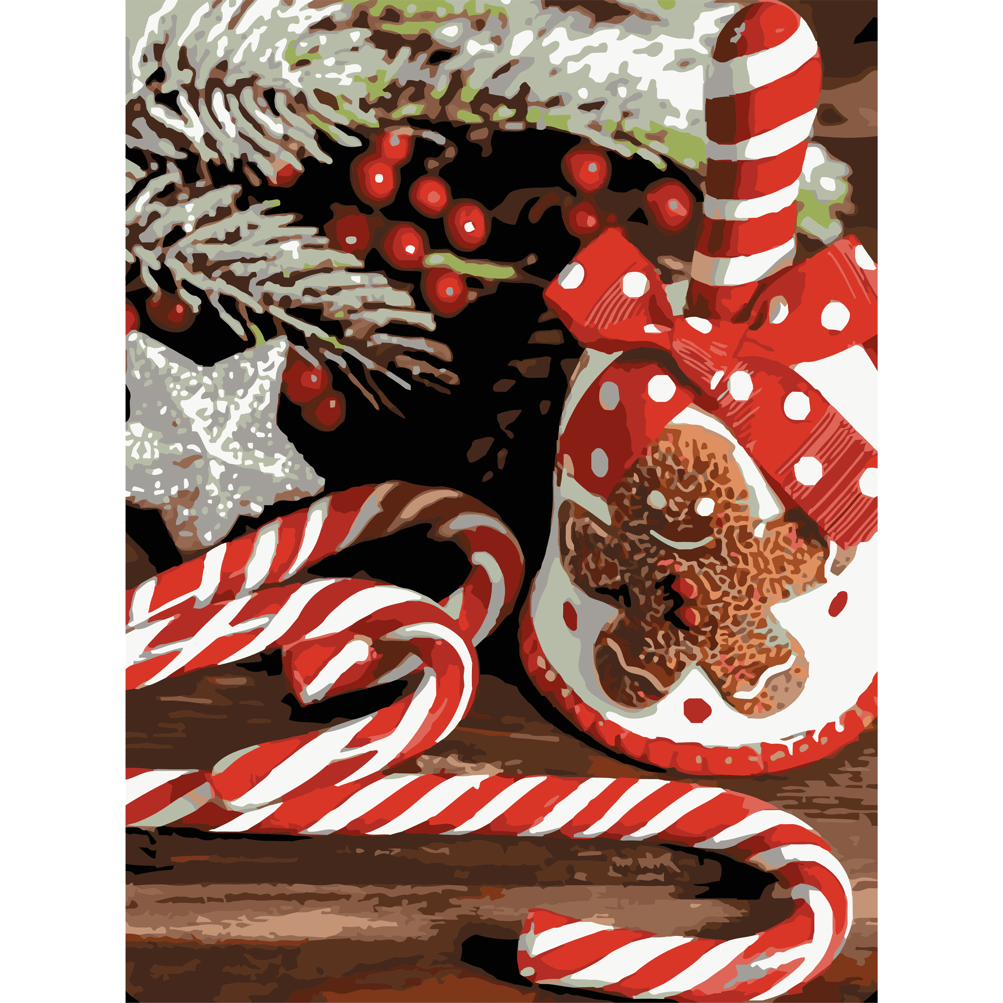 Malen nach Zahlen Strateg PREMIUM Weihnachtsglocke, mit Lack und Wasserwaage, 30 x 40 cm (SS1227)