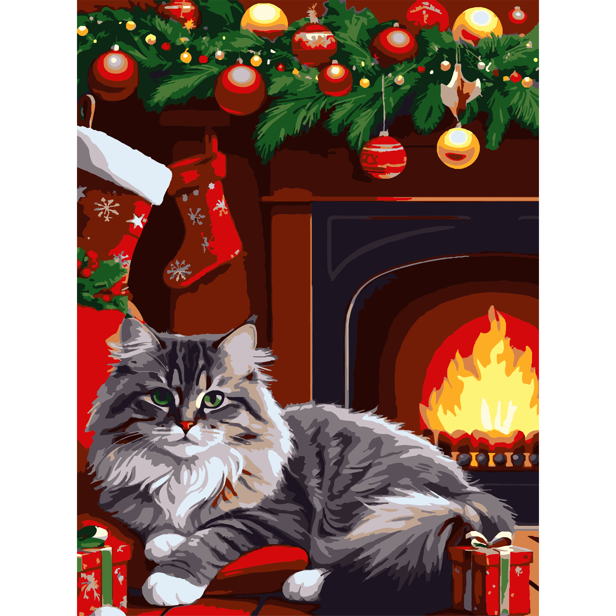 Різдвяний кіт з лаком та з рівнем 