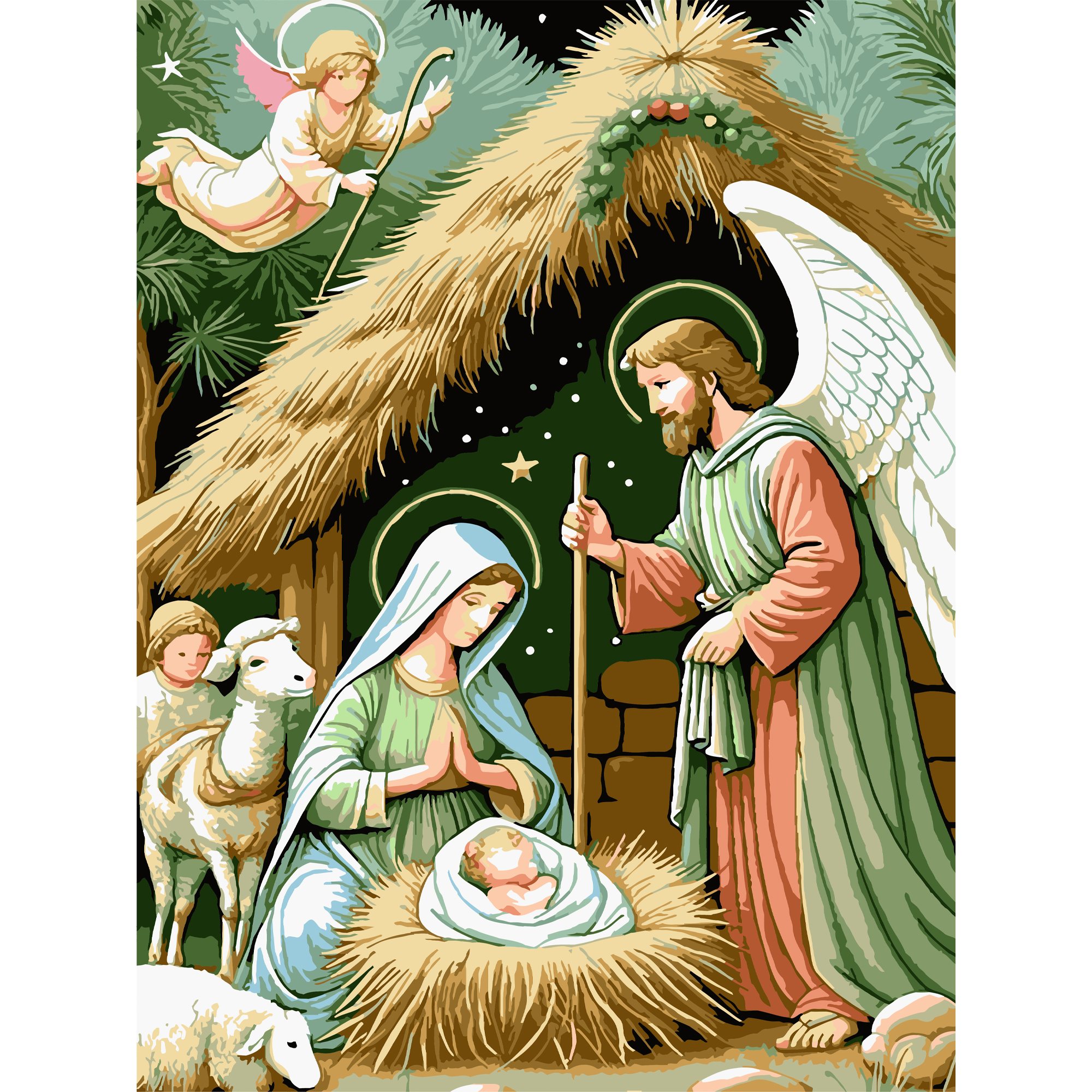 Народження Ісуса з лаком та з рівнем 