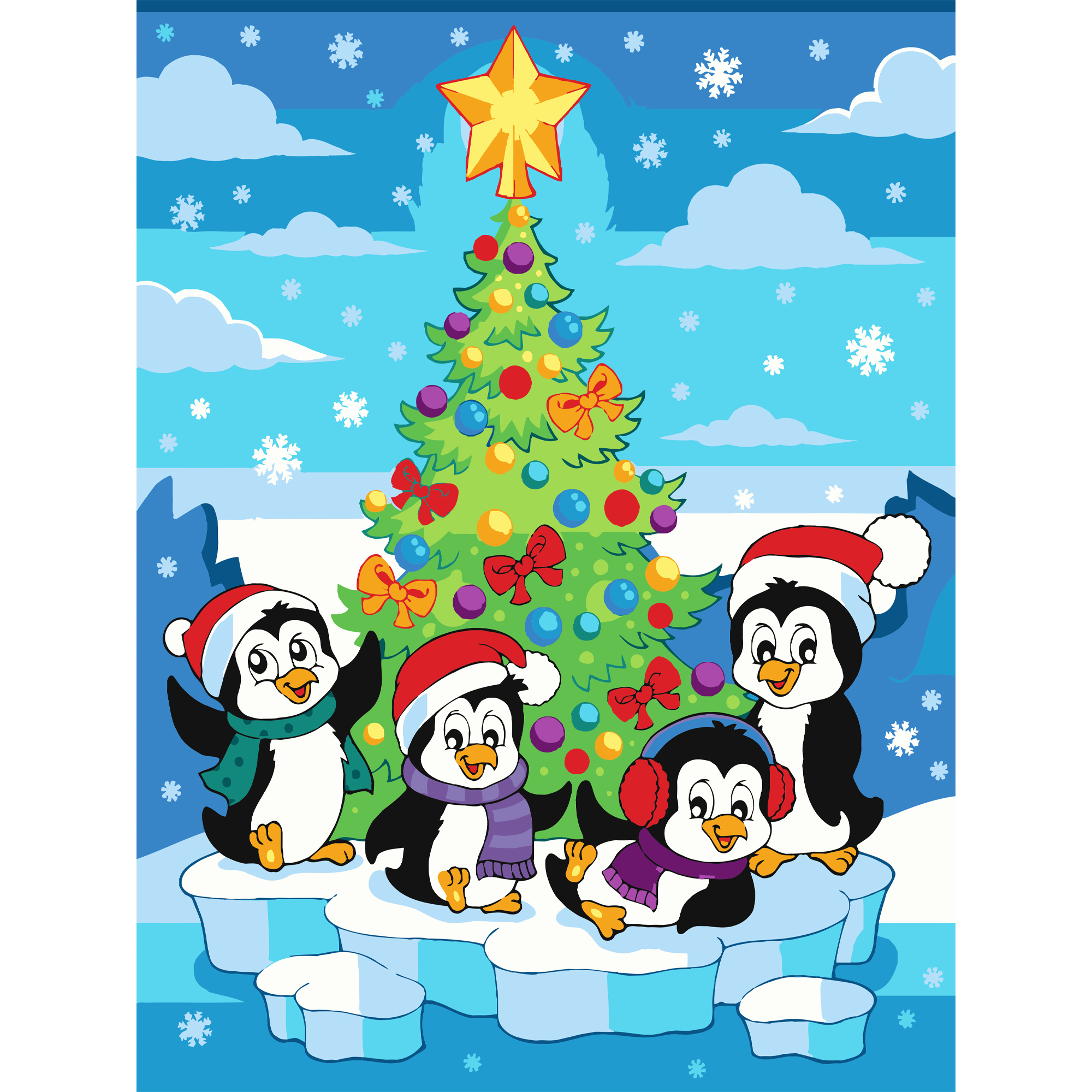 Веселые пингвины с лаком и уровнем 