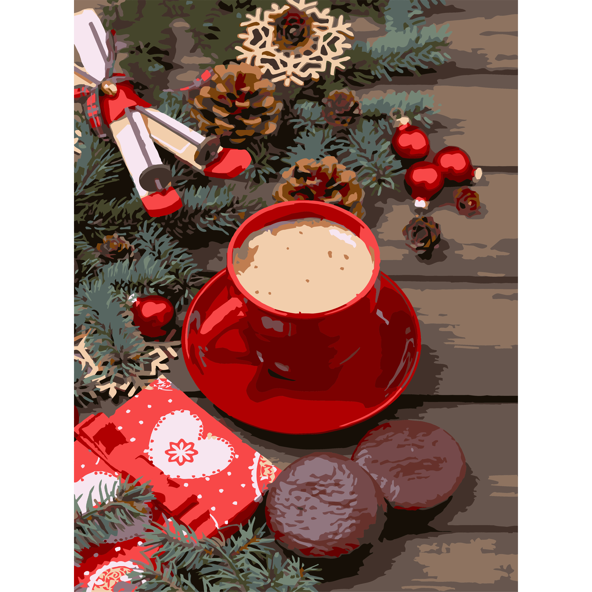 Winter coffee with varnish and level size 