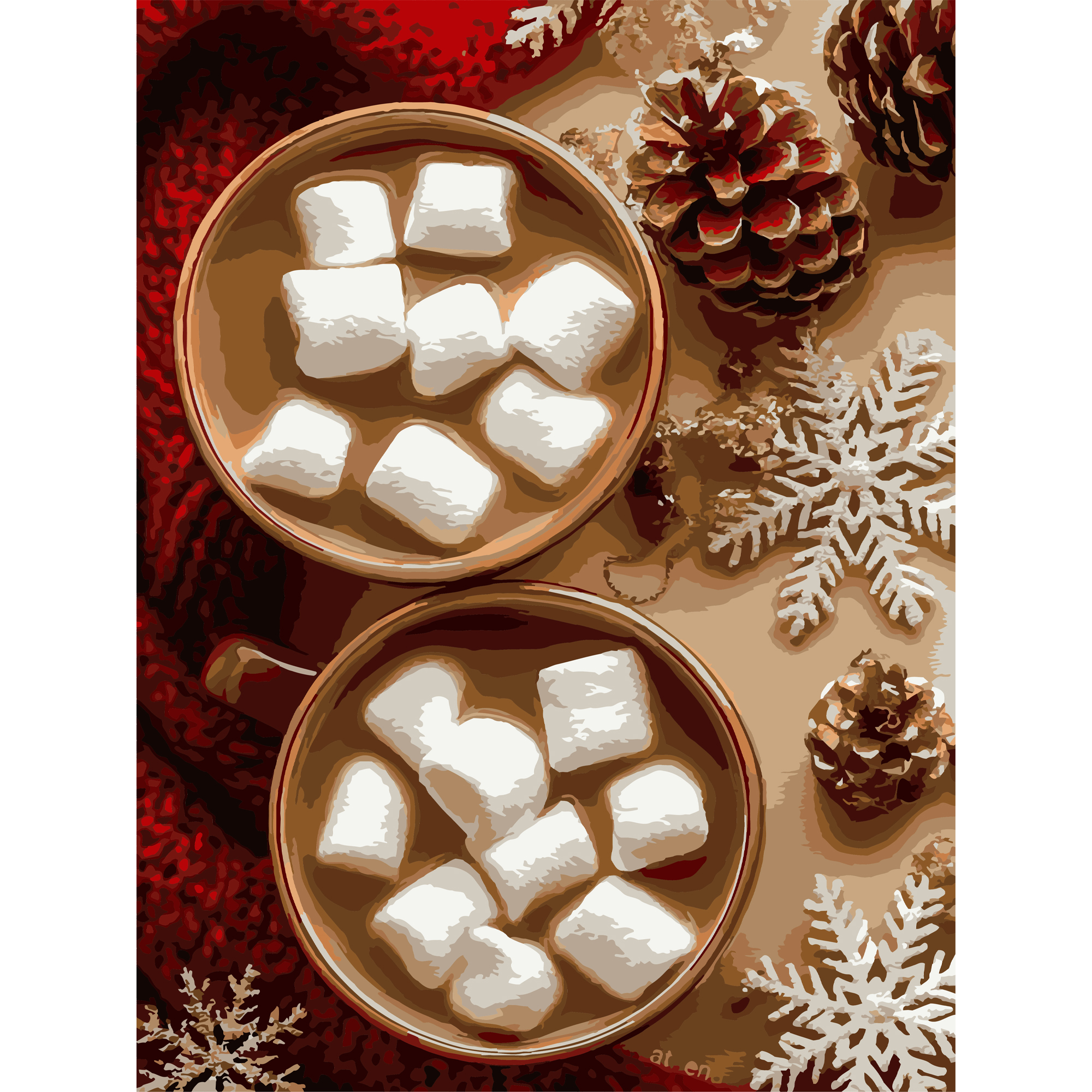 Какао из маршмелоа с лаком и с уровнем 