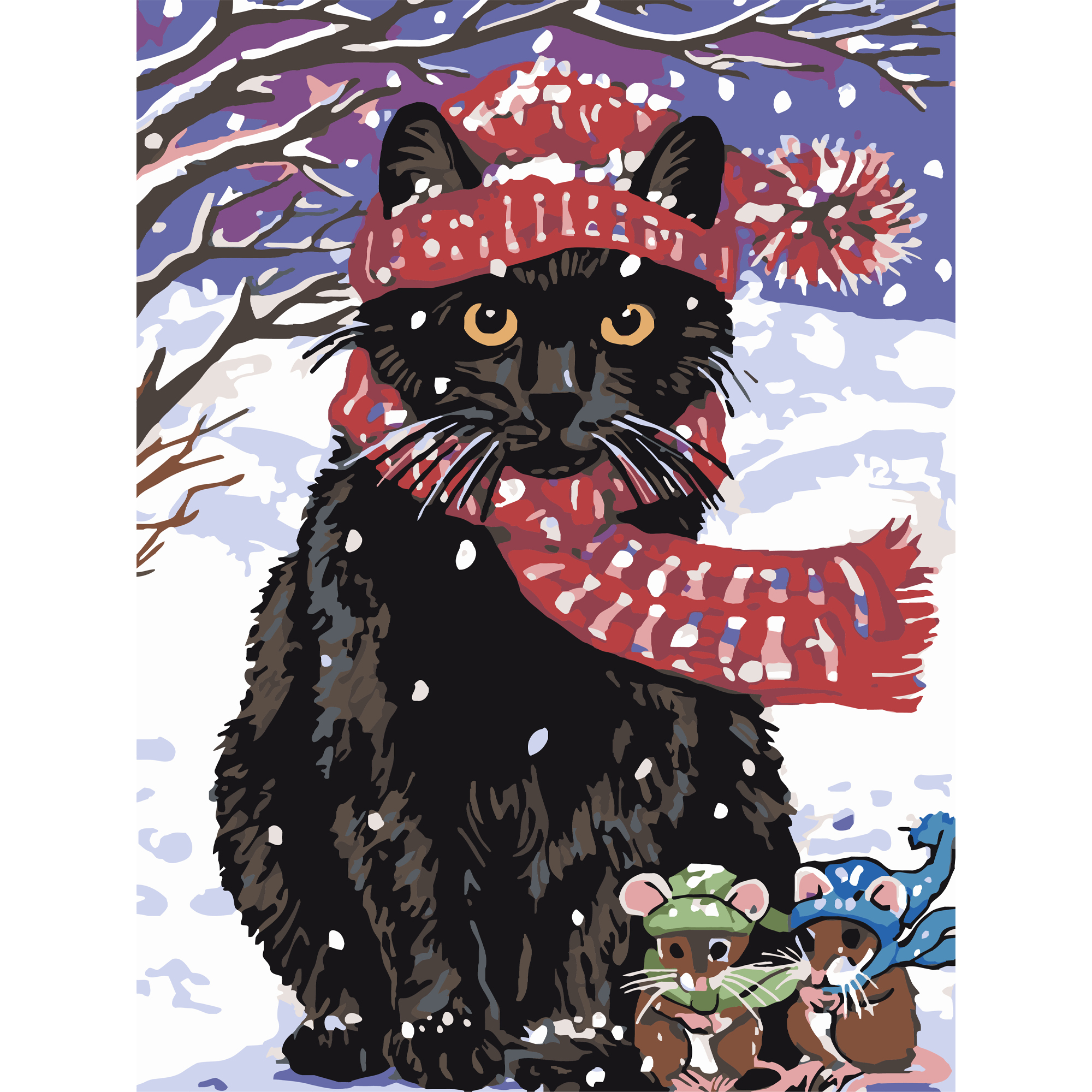 Кот и мышата с лаком и уровнем 