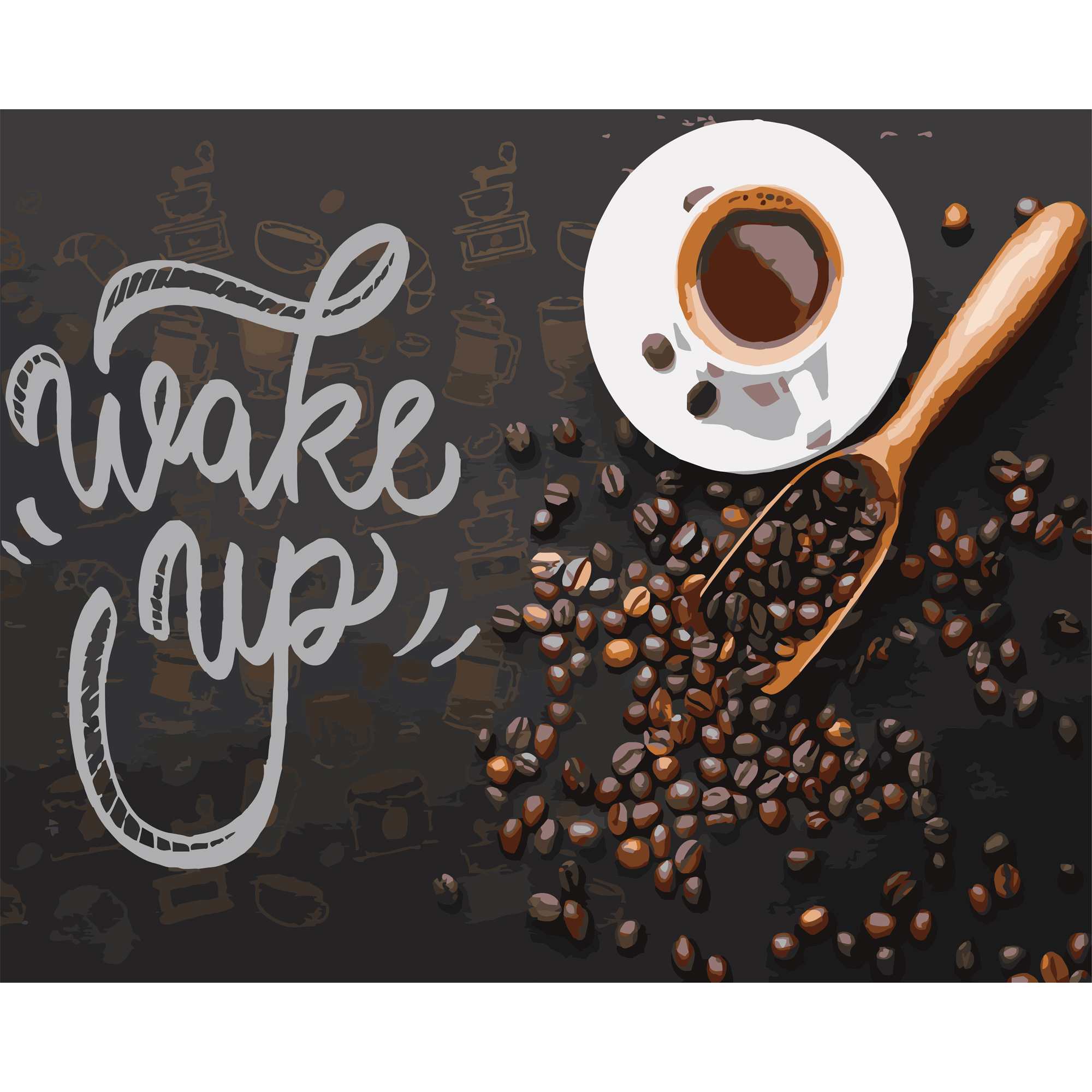 Wake up на черном фоне 