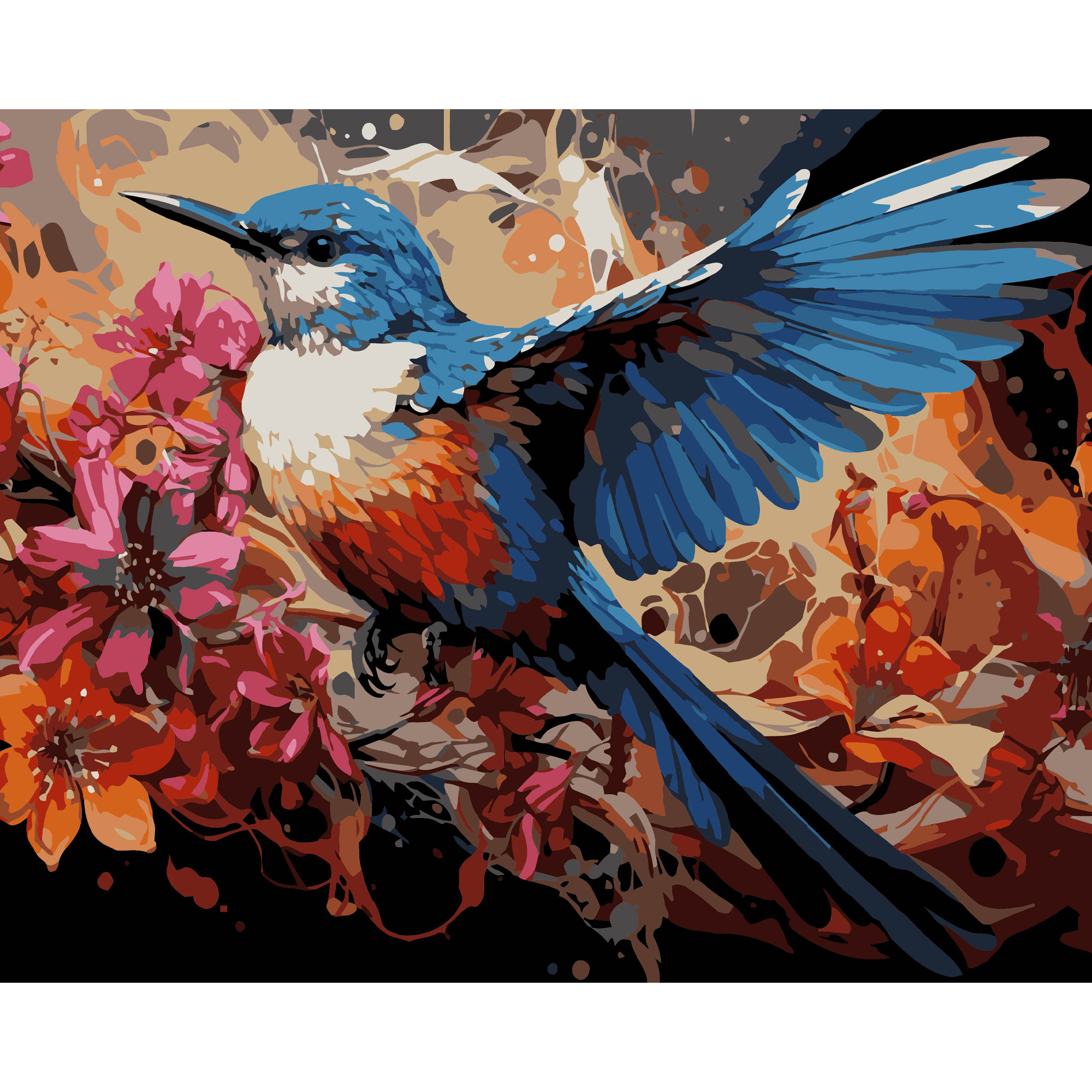 Маленькая птичка на черном фоне 