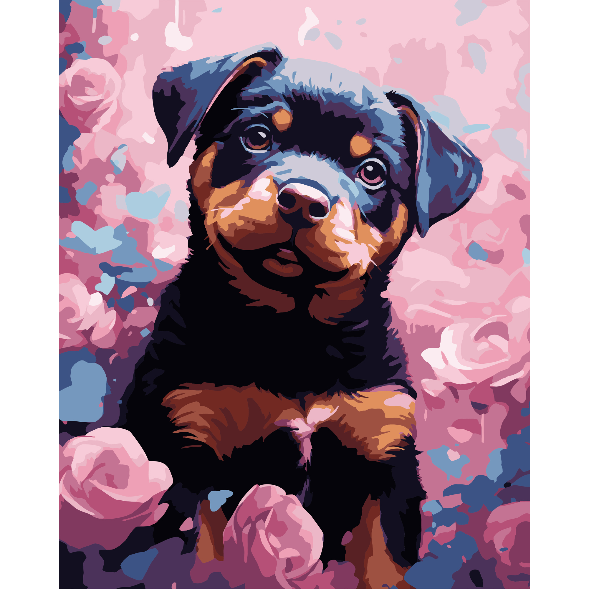 Песик на чорному фоні 