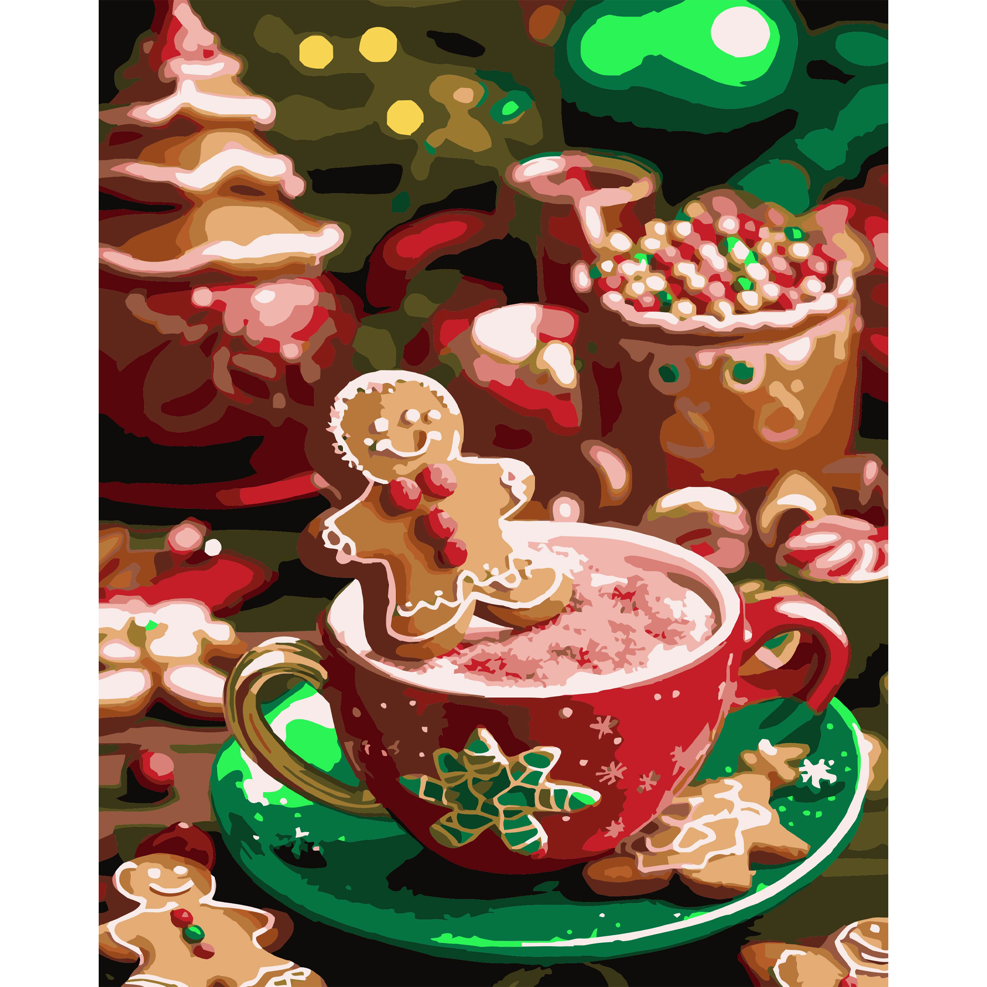 Cocoa with gingerbread size 