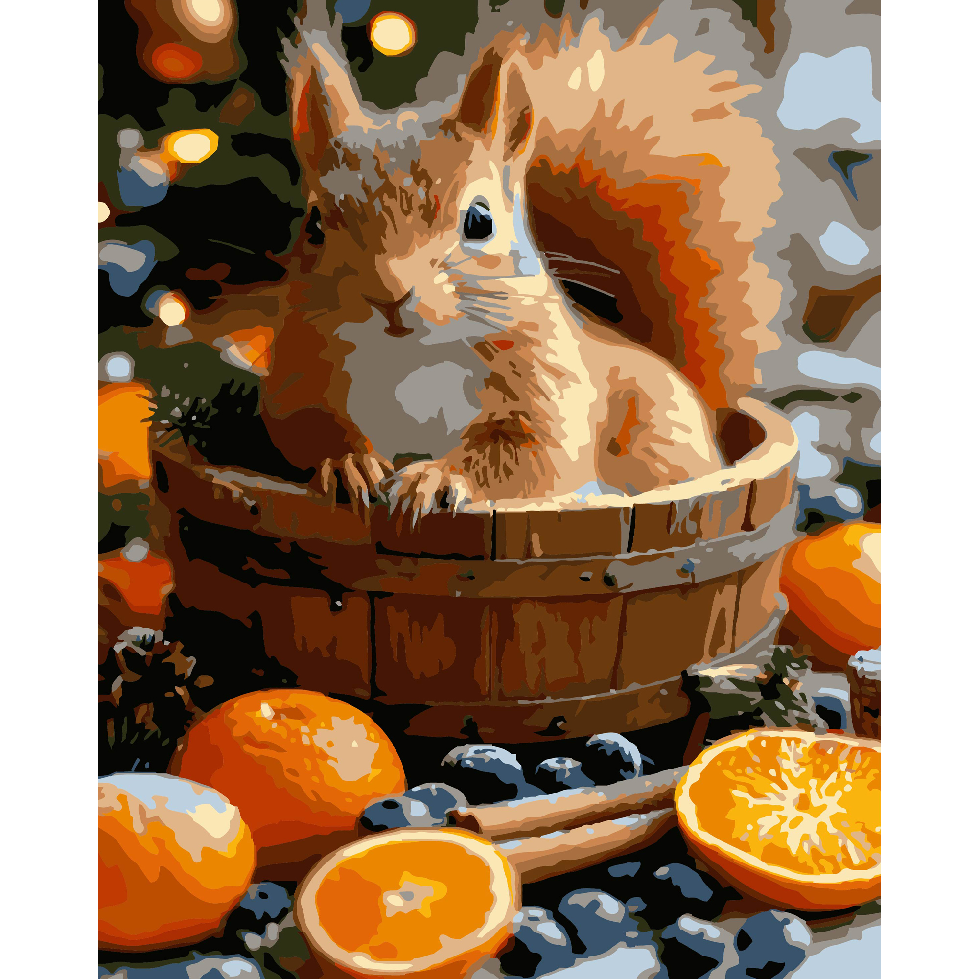 Squirrel with oranges size 