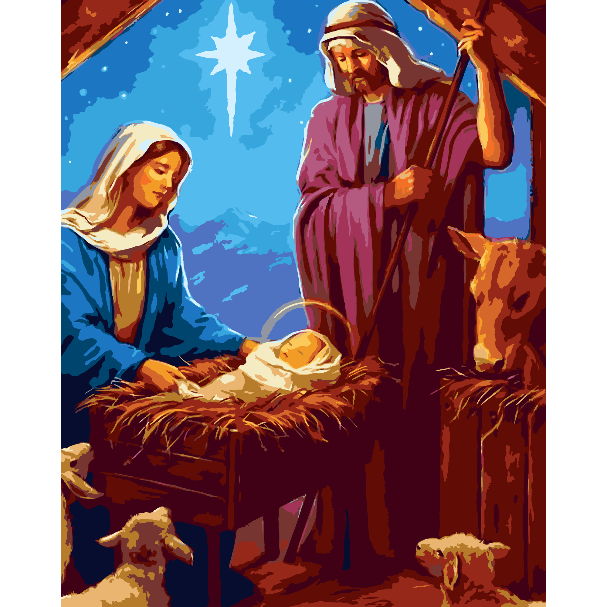 Malen nach Zahlen Strategie Heilige Nacht, 40 x 50 cm (VG012)