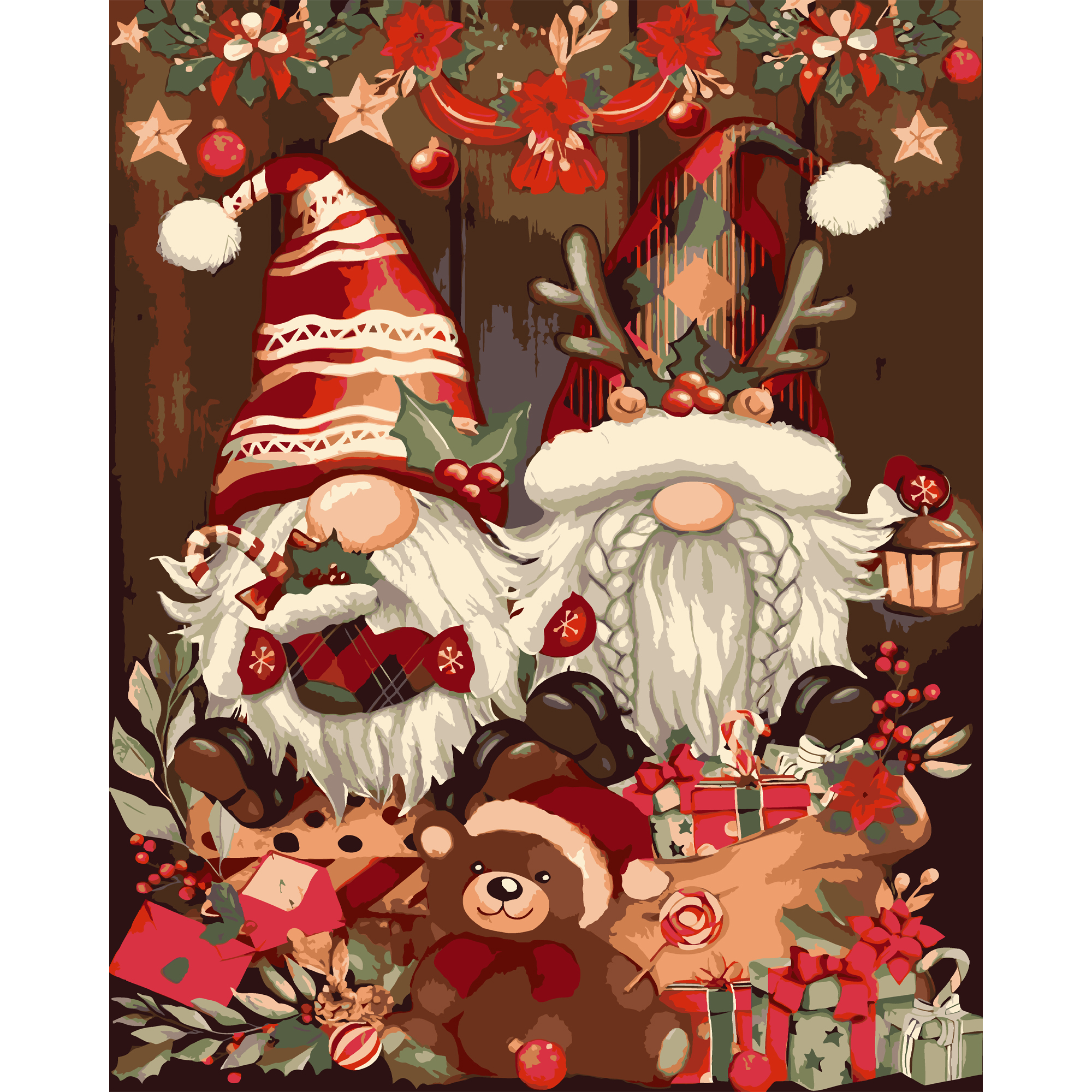 Malen nach Zahlen Strategie Weihnachtswichtel, 40 x 50 cm (VG016)