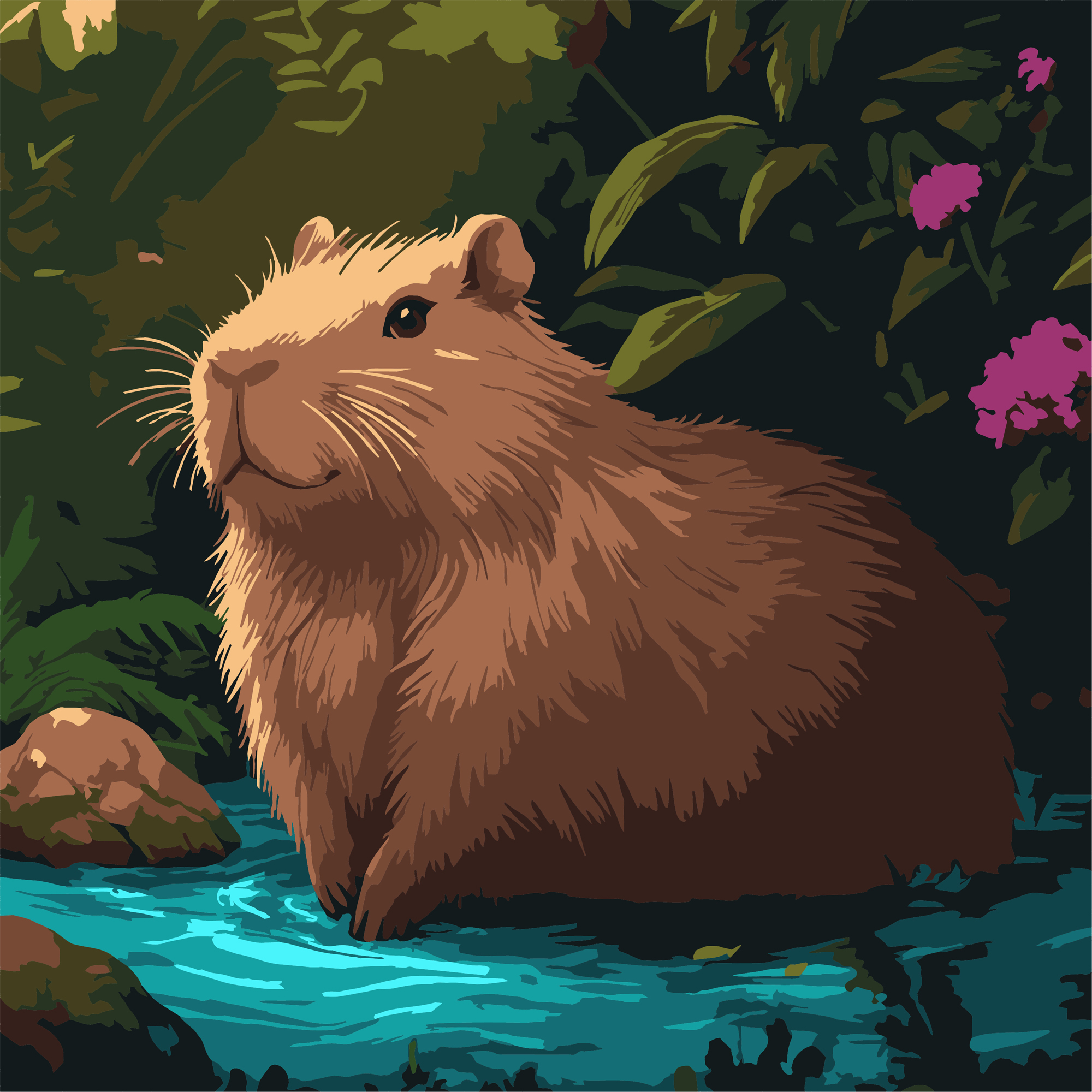 Capybara on the shore 