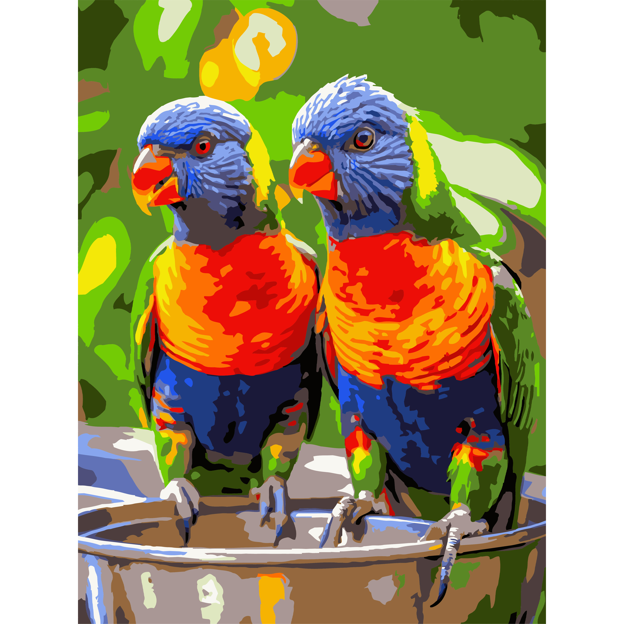 Malen nach Zahlen Strateg Bunte Papageien 30Х40 (SS-1258)