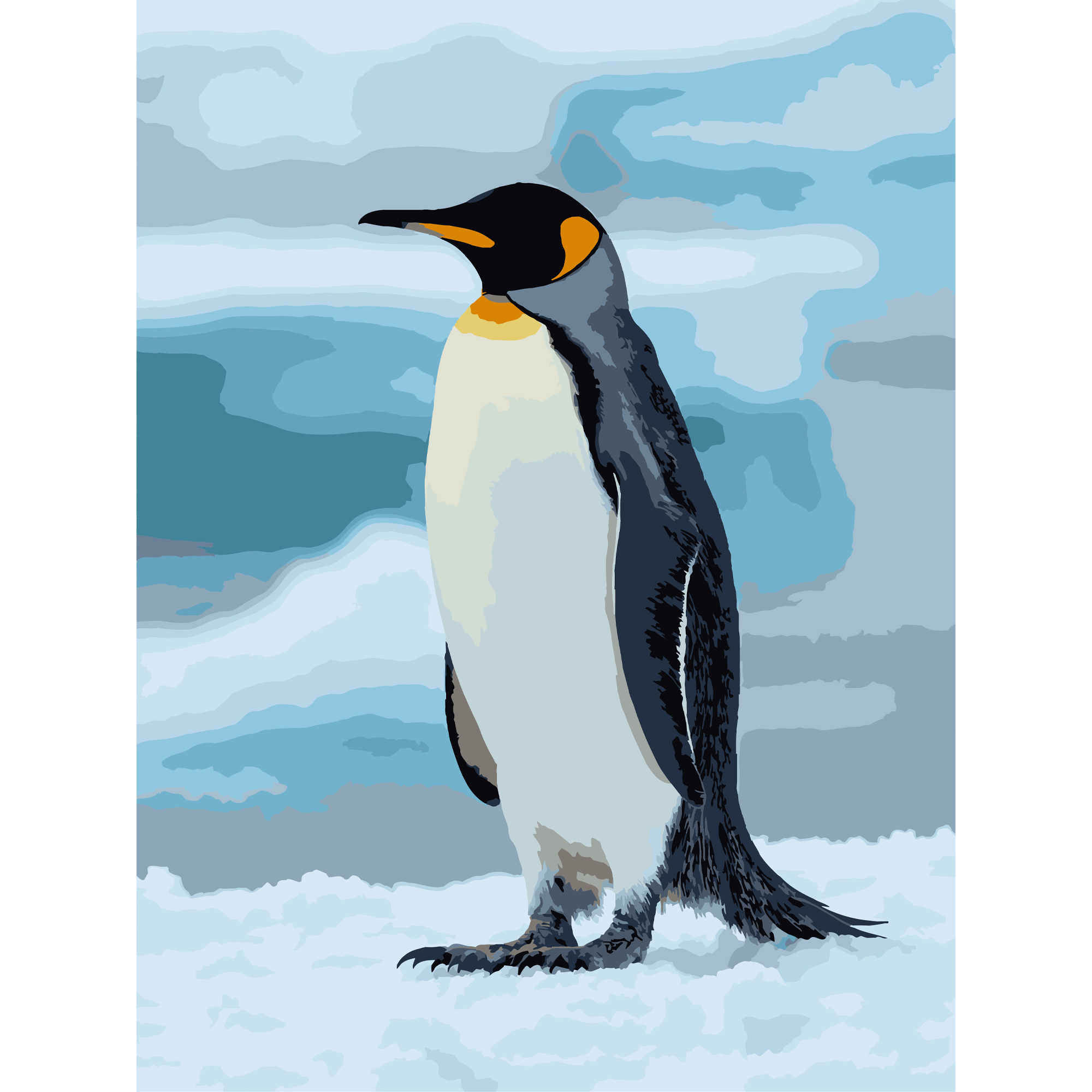 Malen nach Zahlen Strateg Pinguin auf dem Eis 30Х40 (SS-1264)