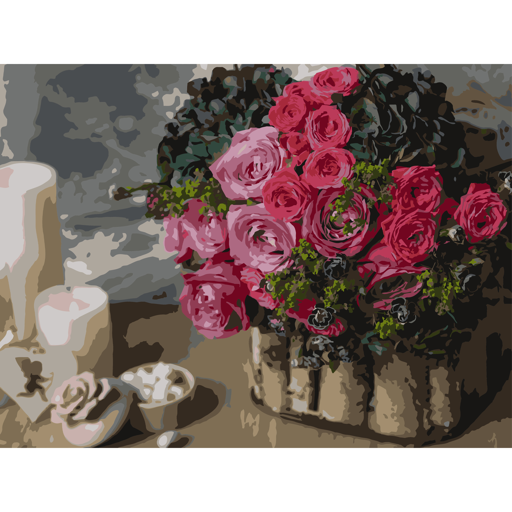 Розовый букет 30Х40 (SS-1266)