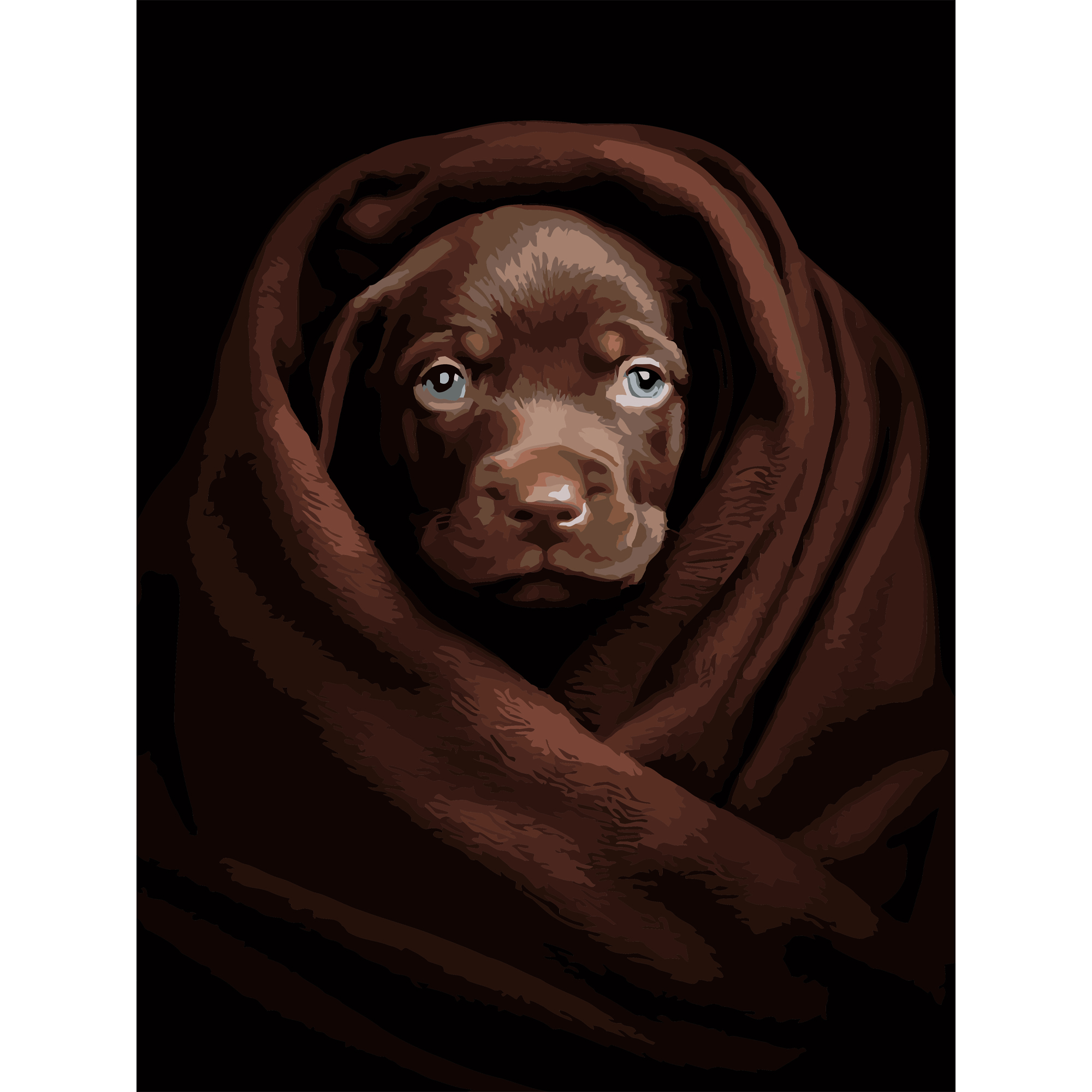 Песик в плоде на черном фоне 30Х40 (FH-26)