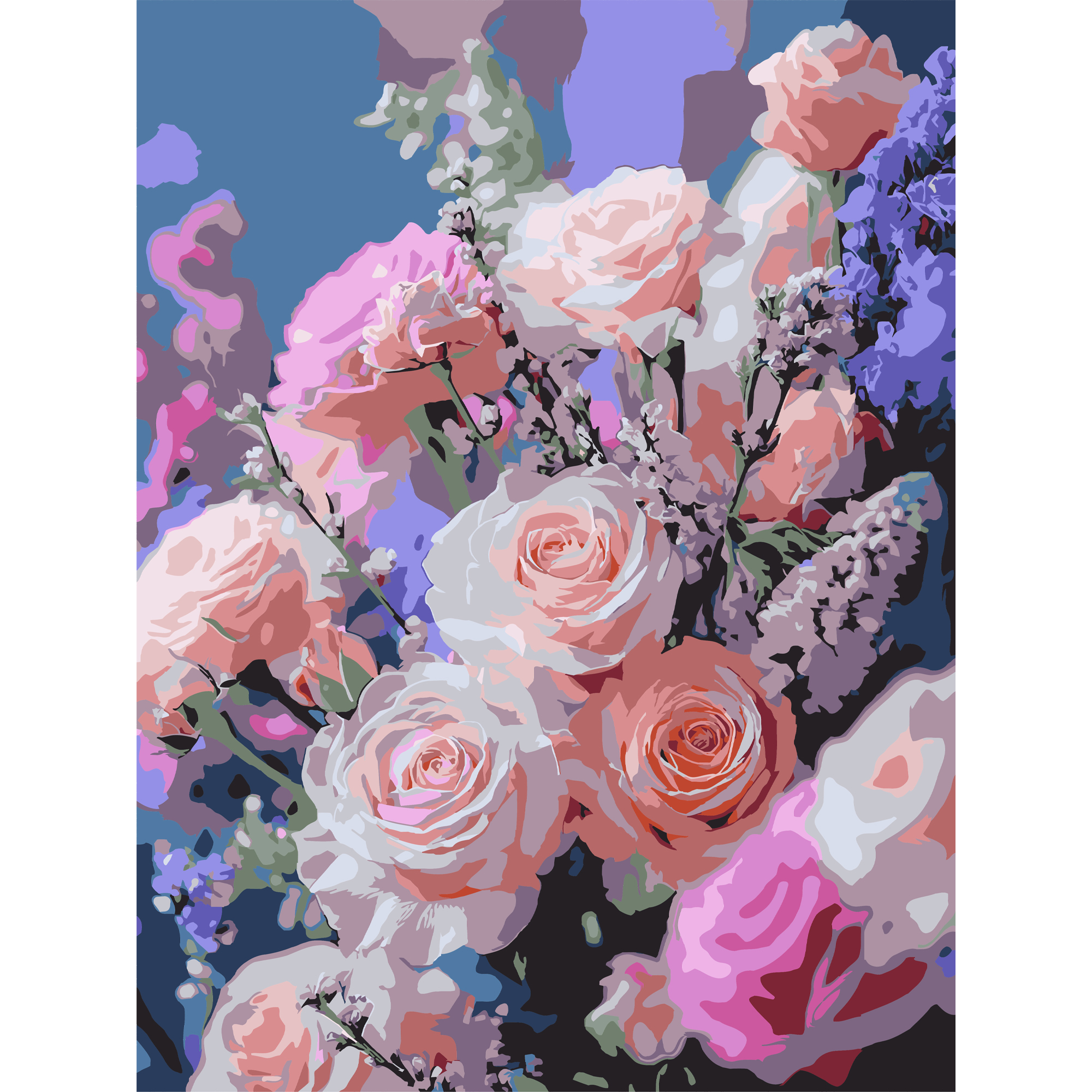 Malen nach Zahlen Strateg Rosa Blüten 30Х40 (SS-1296)