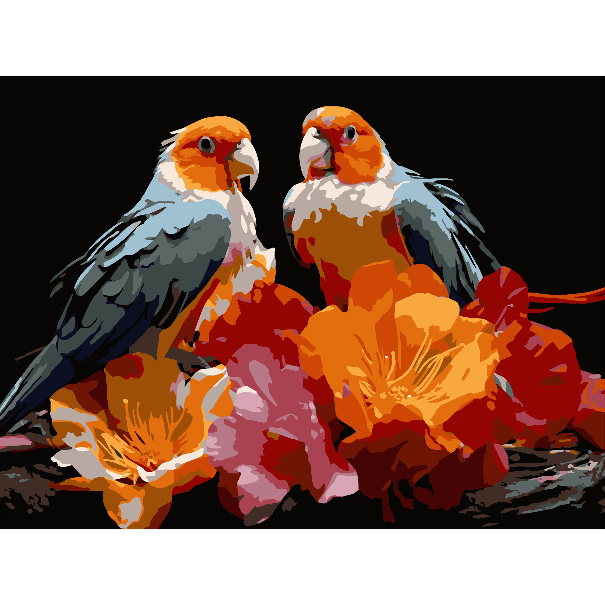 Malen nach Zahlen Strateg Vogelpaar 30Х40 (SS-1298)