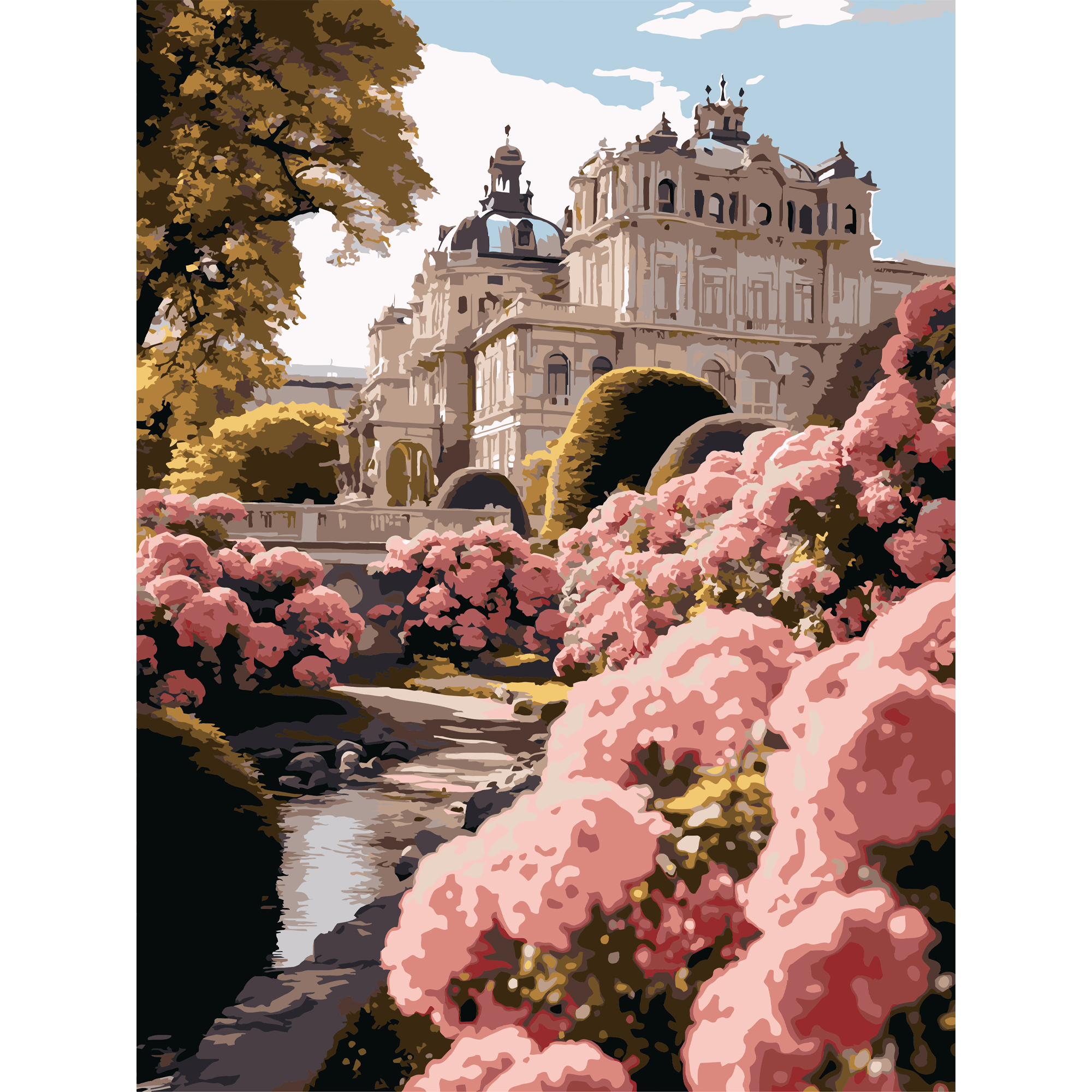 Malen nach Zahlen Strateg Haus in Blumen 30Х40 (SS-1306)