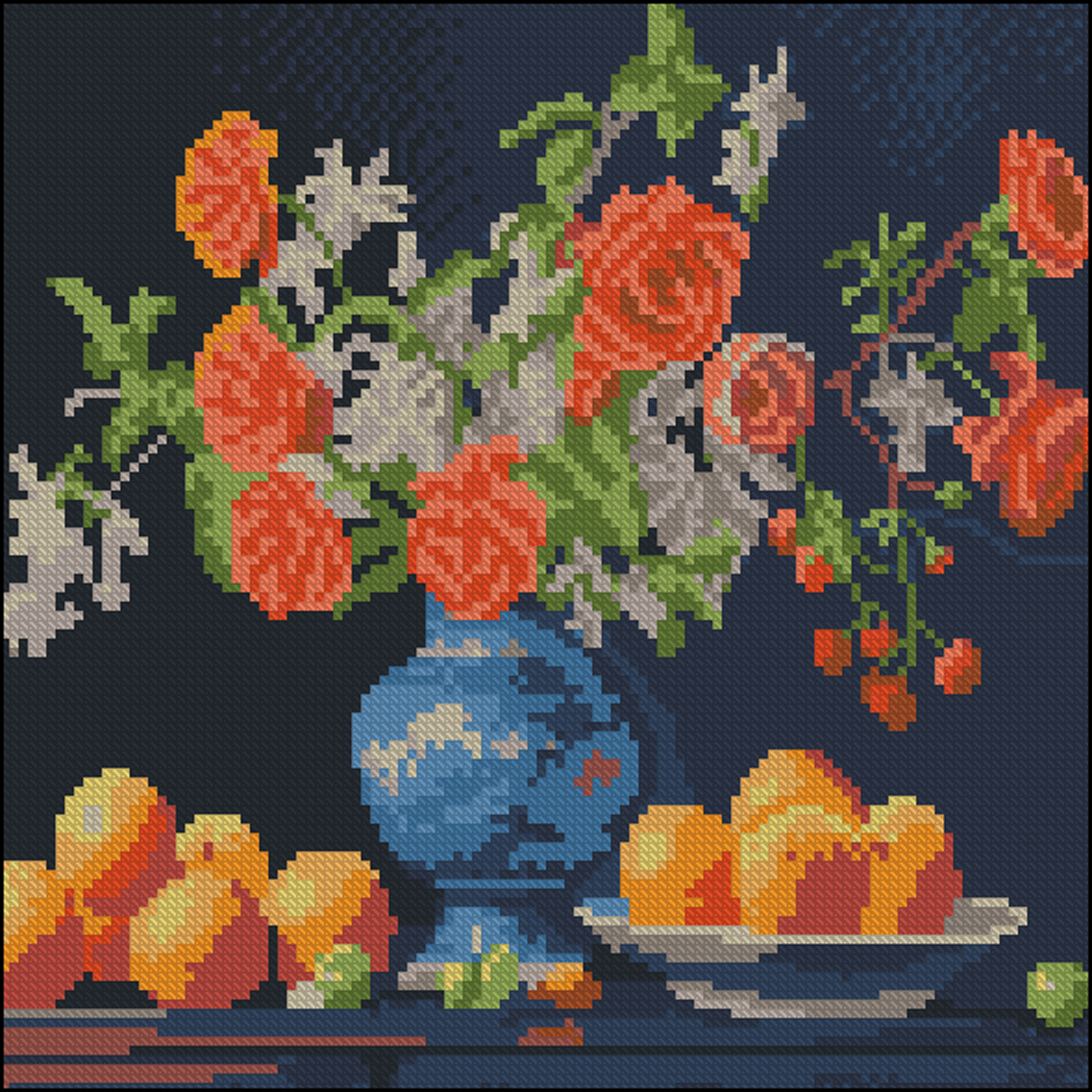 Алмазна картина Strateg Апельсини і квіти 