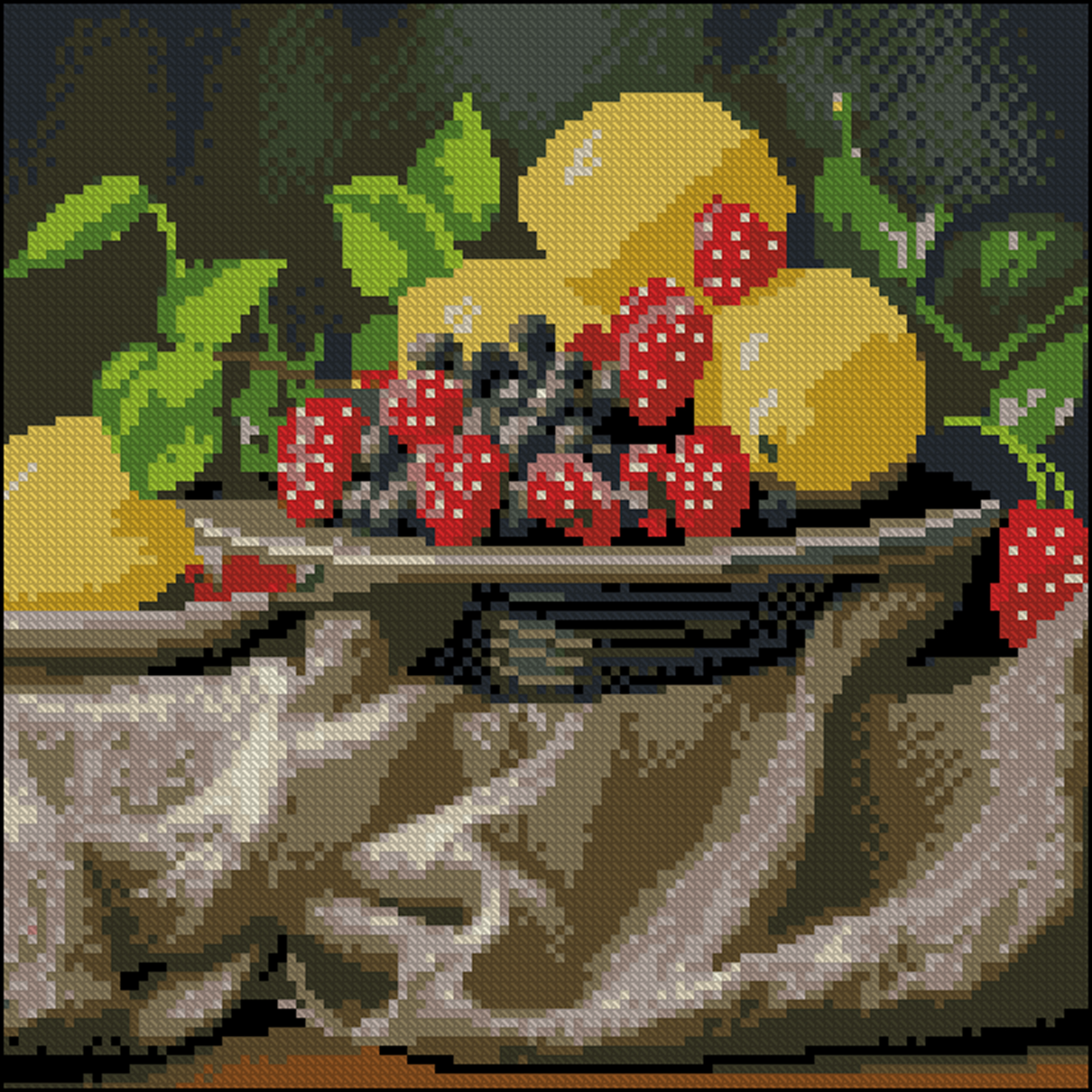 Алмазна картина Strateg Лимони та ягоди 