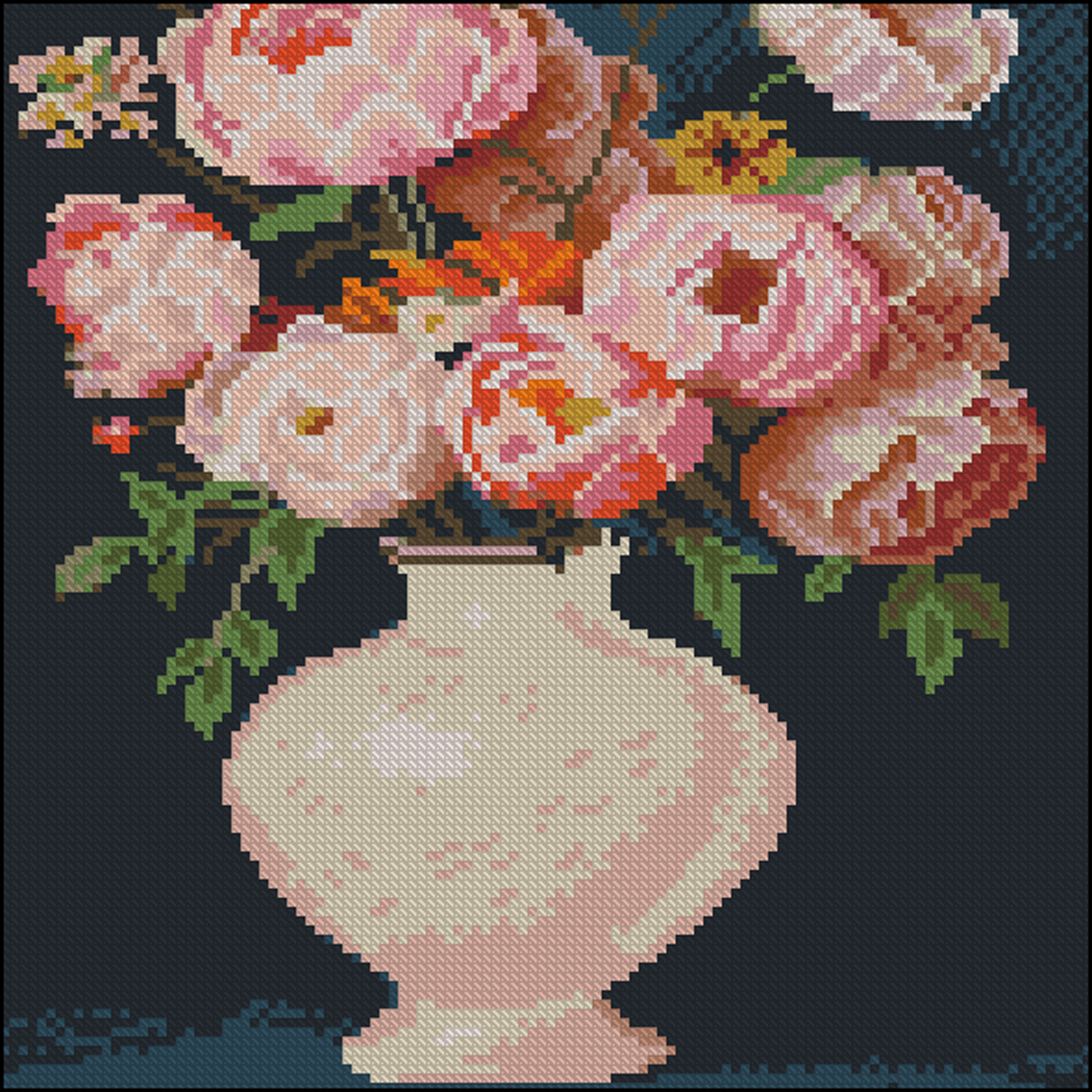 Алмазна картина Strateg Букет рожевих квітів 