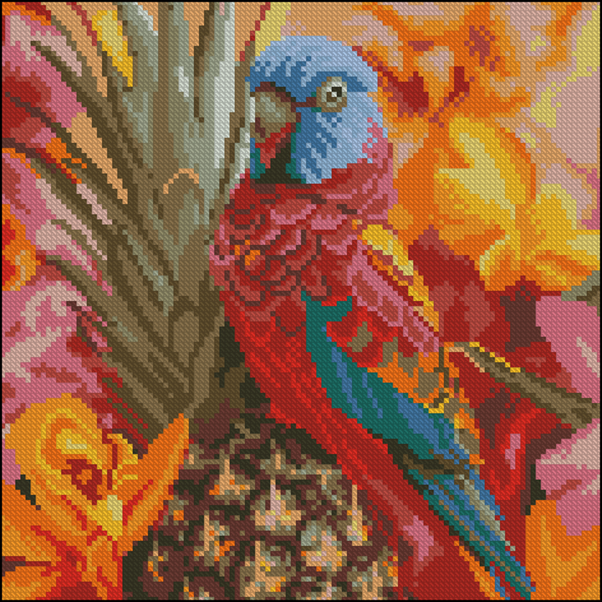 Алмазна картина Strateg Тропічна папуга 