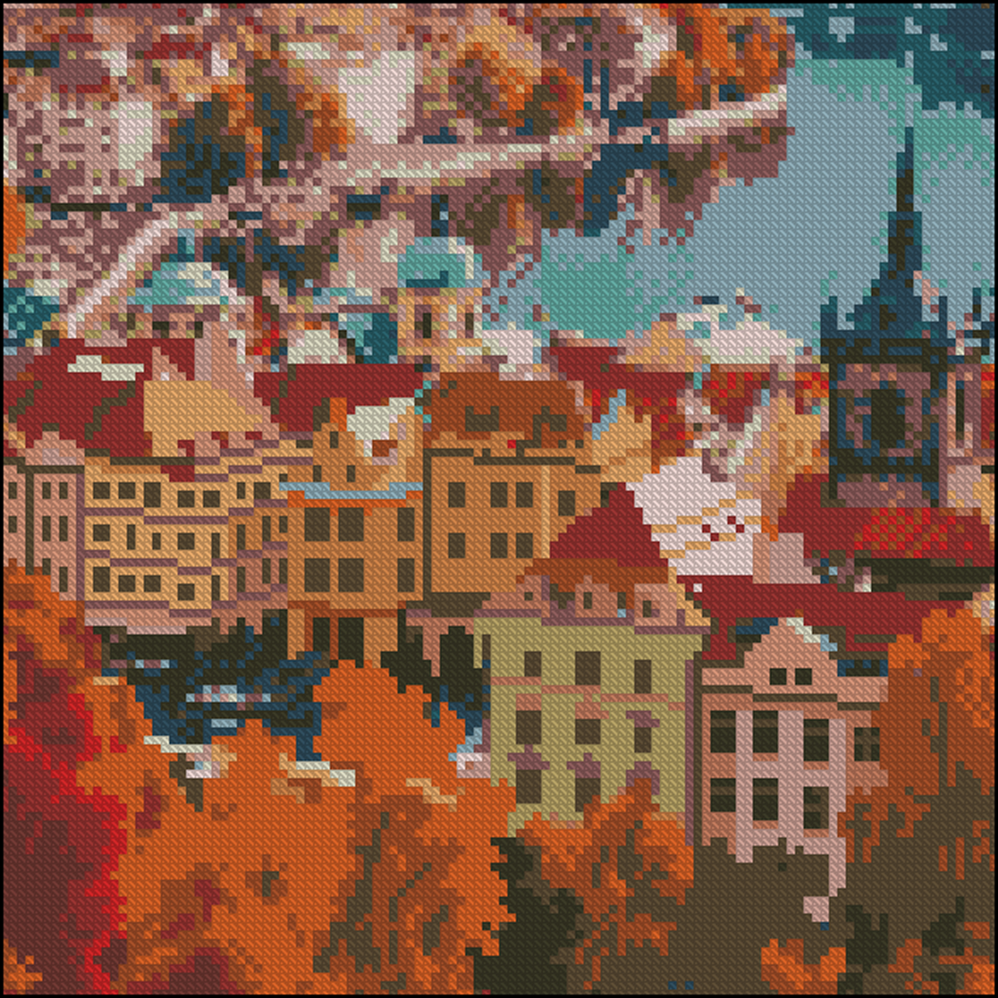 Алмазна картина Strateg Осіннє місто 