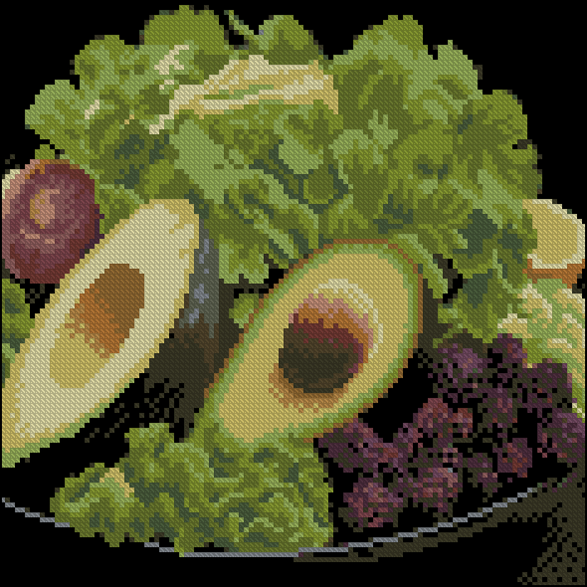 Алмазна картина Strateg Авокадо й зелень 