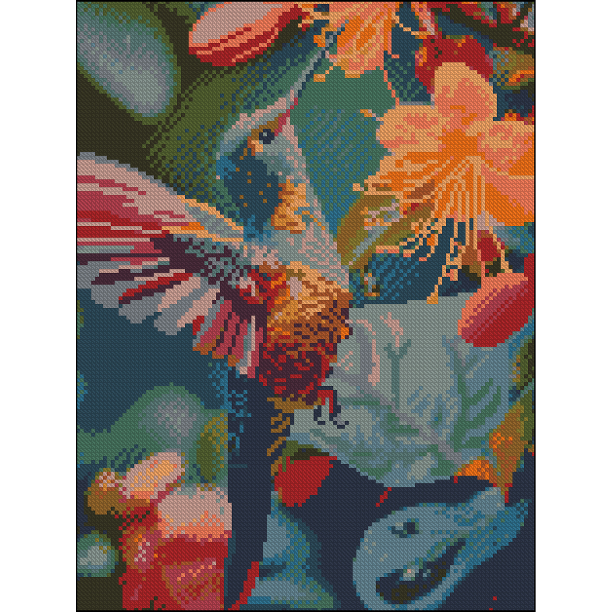 Алмазна картина Strateg Яскрава пташка 