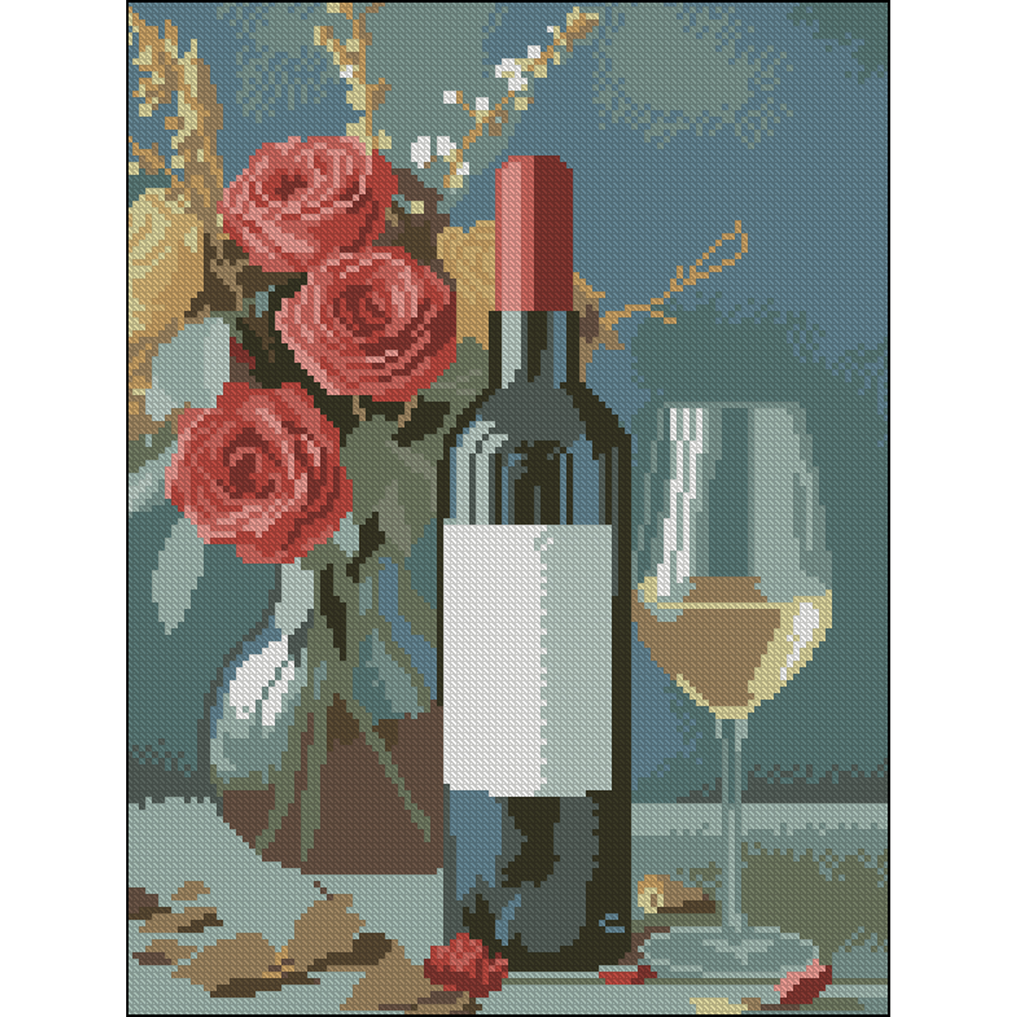 Алмазная картина Strateg Бокал белого 