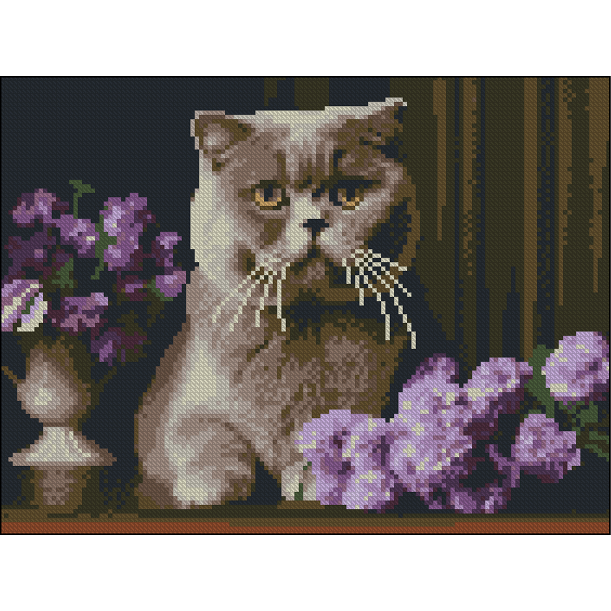 Алмазна картина Strateg Сірий кіт 