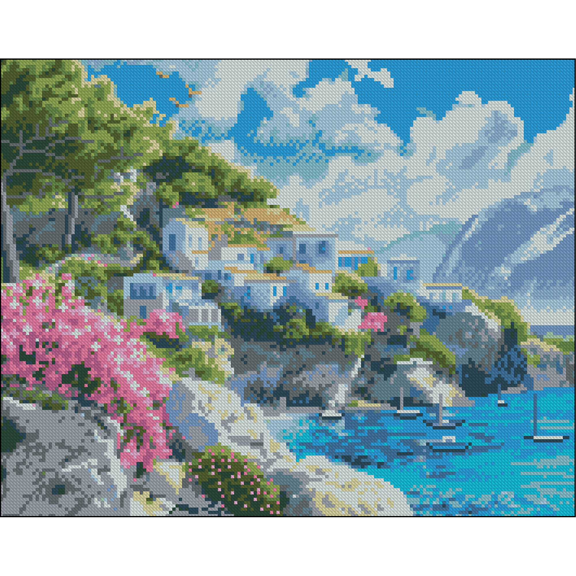 Алмазная картина Strateg Побережье Греции 