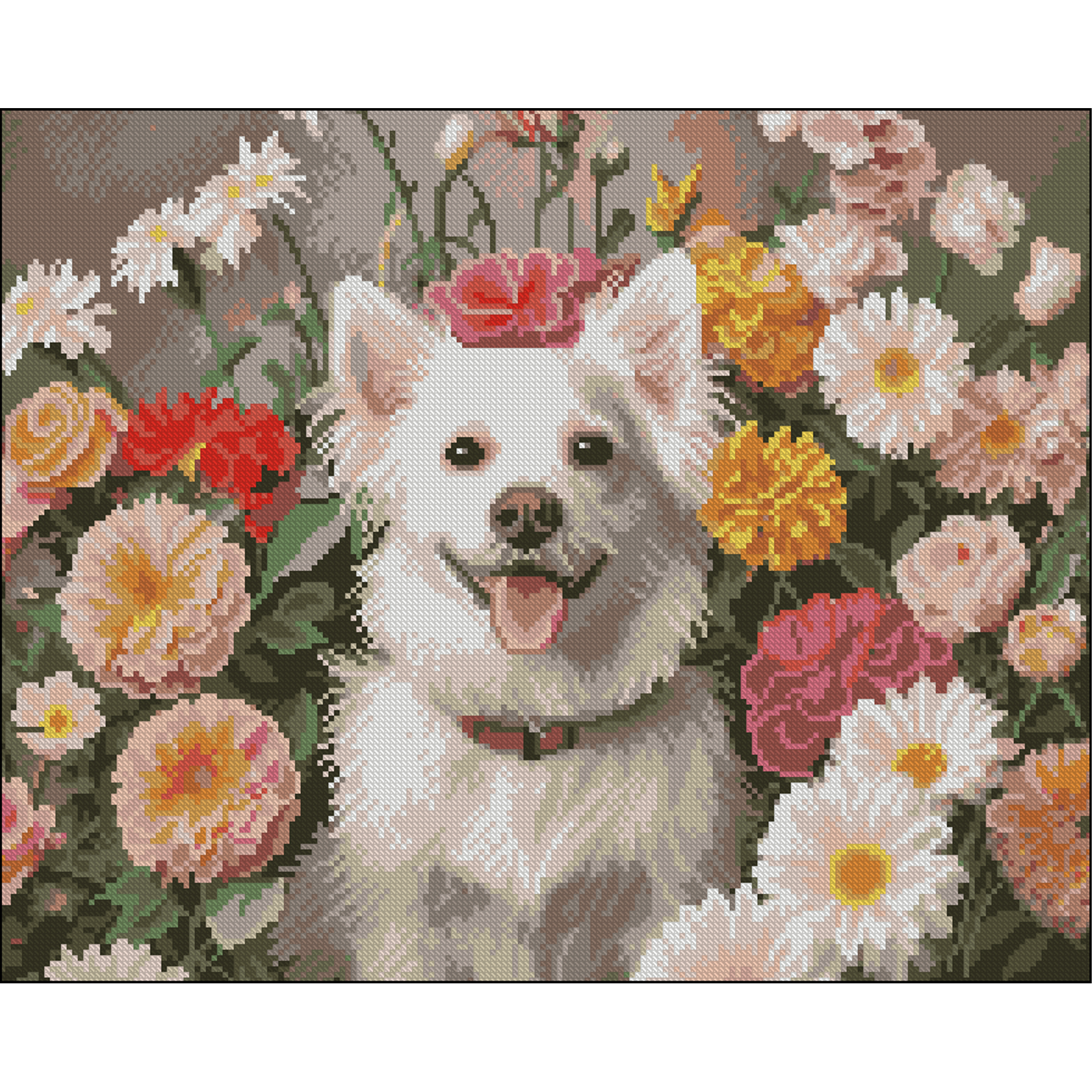 Diamond painting Strateg White Dog 