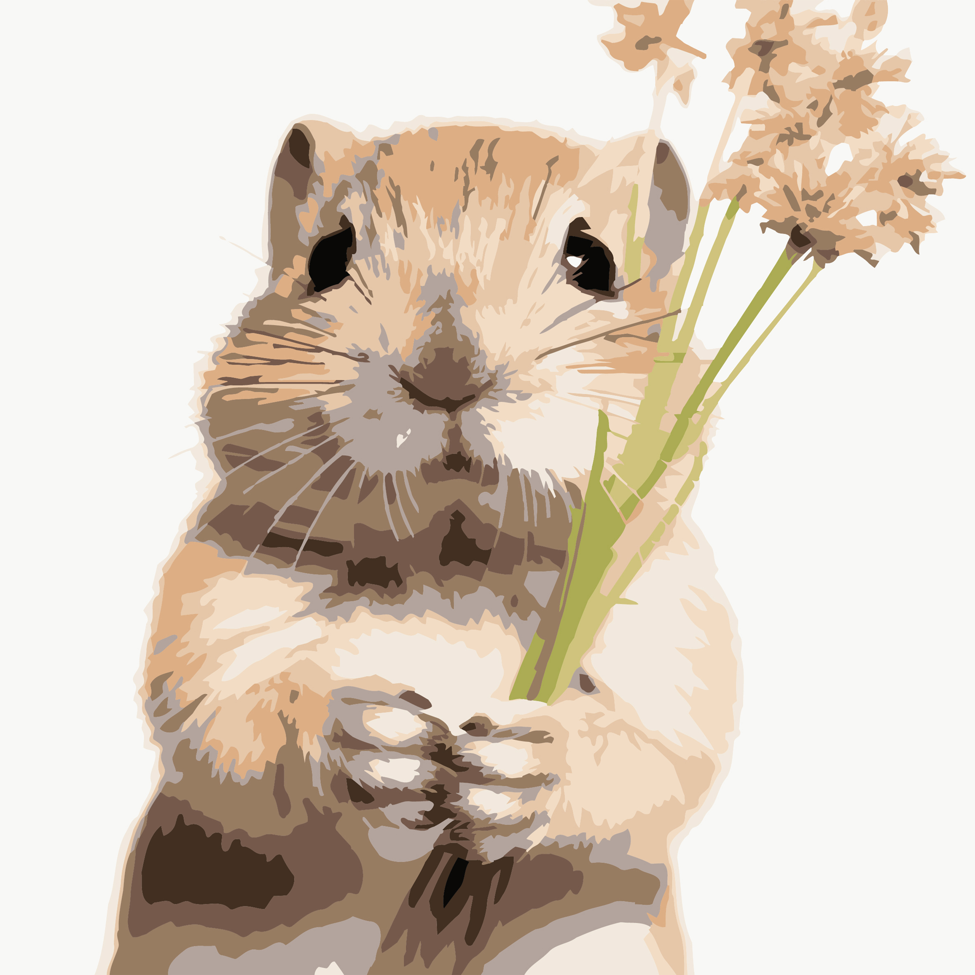 Hamster with flowers 