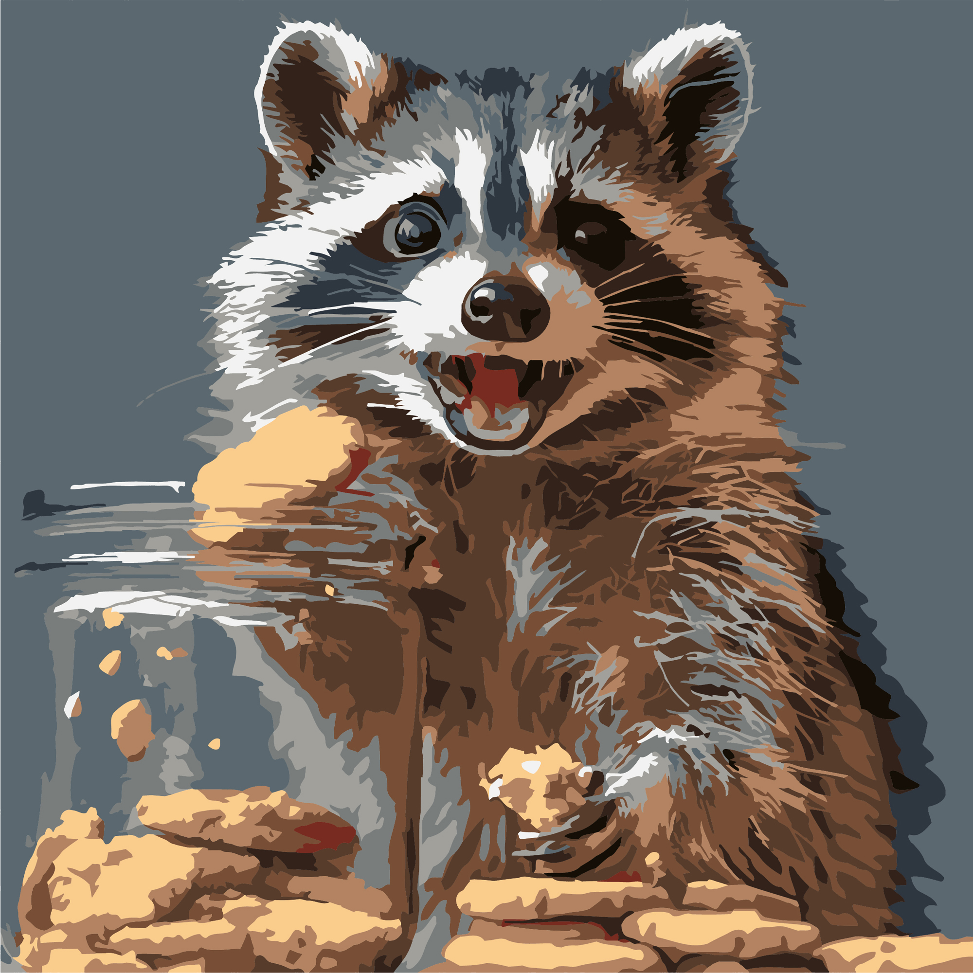 Raccoon with cookies 