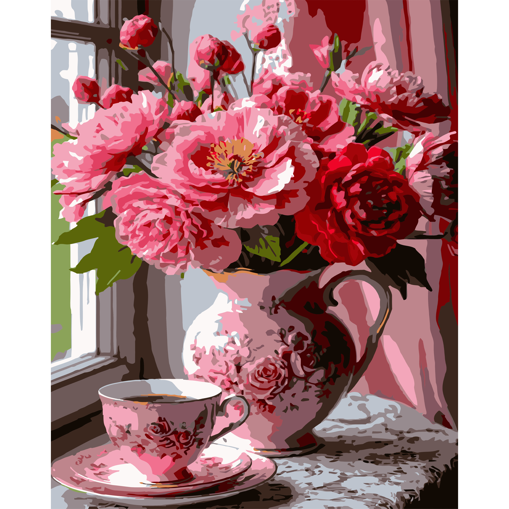 Pink floral morning 40X50 (VG019)
