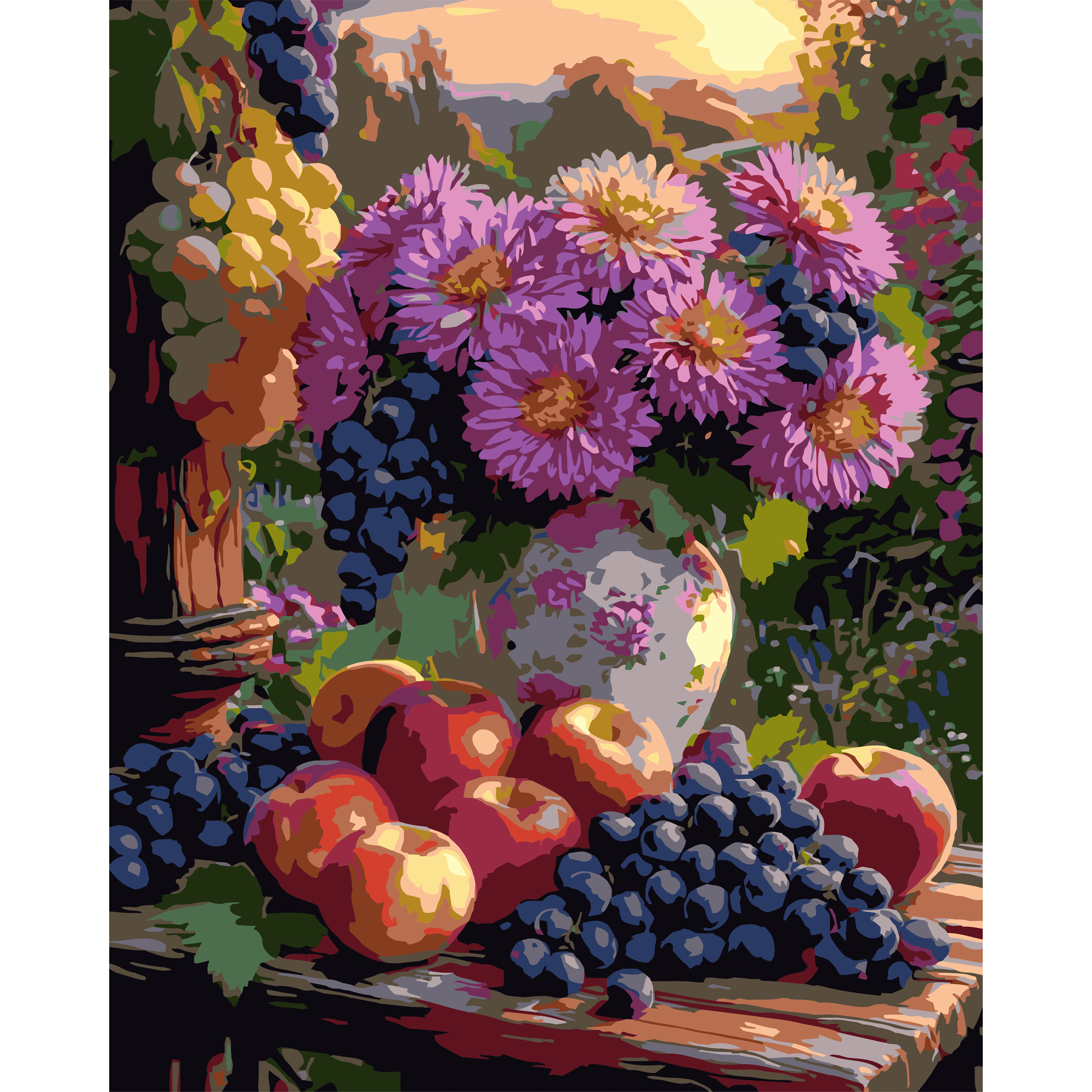 Pink flowers with fruits 40X50 (VG021)