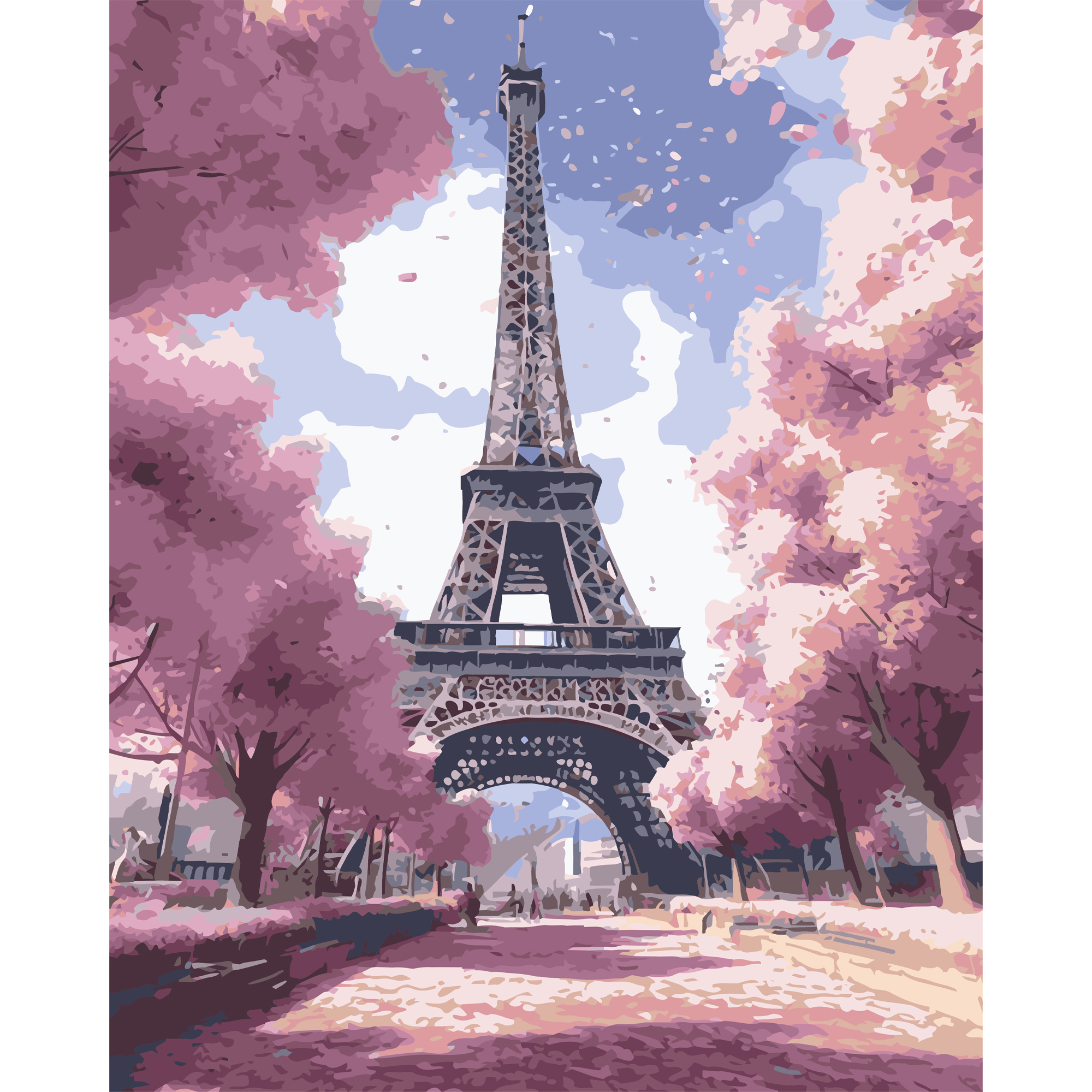 Розовая Эйфелева башня 40Х50 (VG023)