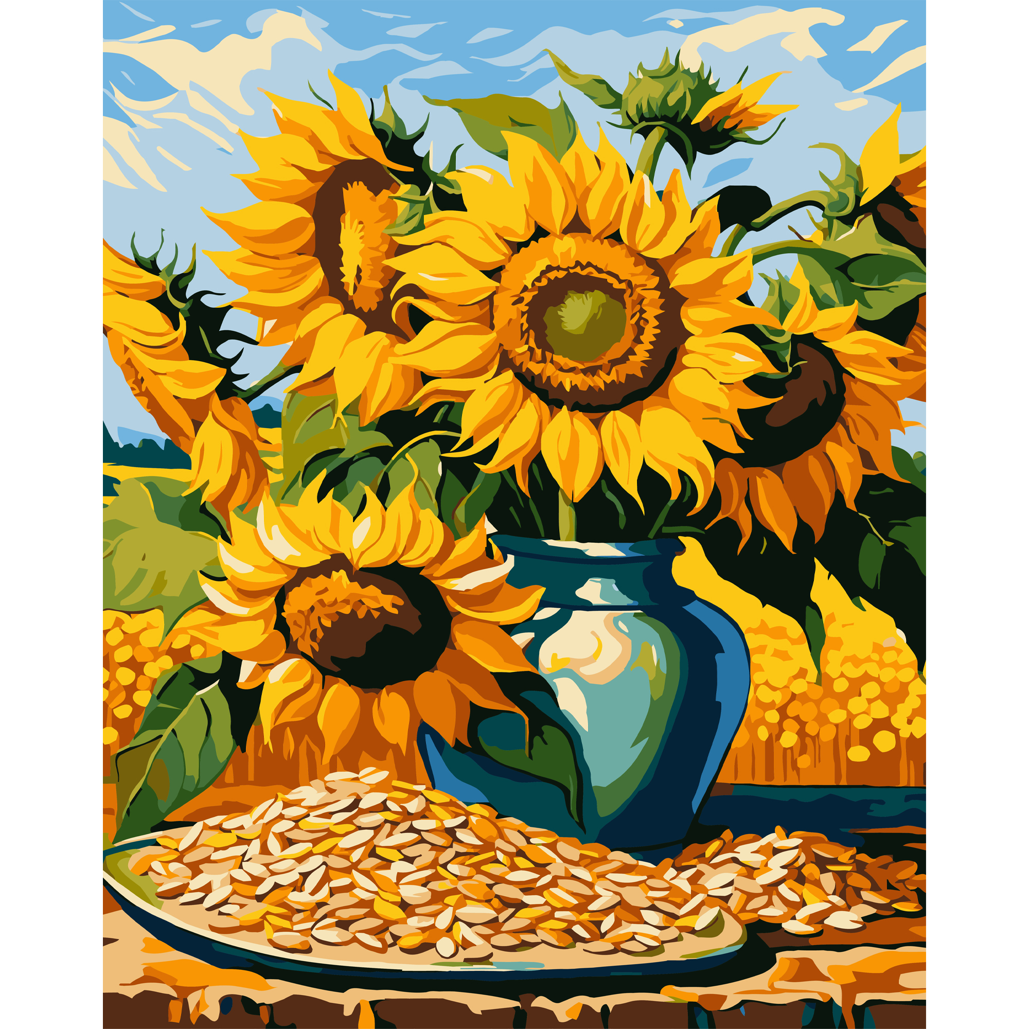 Подсолнухи в вазе 40Х50 (VG027)