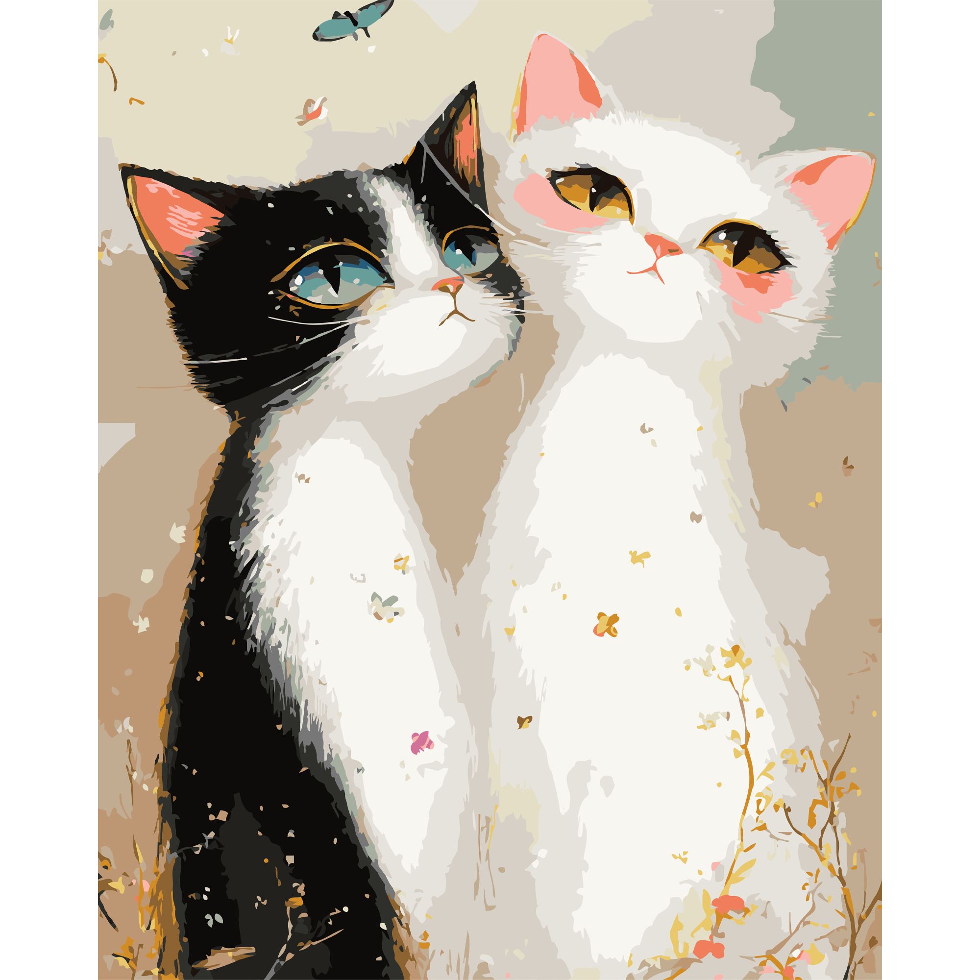 Кошенята в шарфику 40Х50 (VG029)