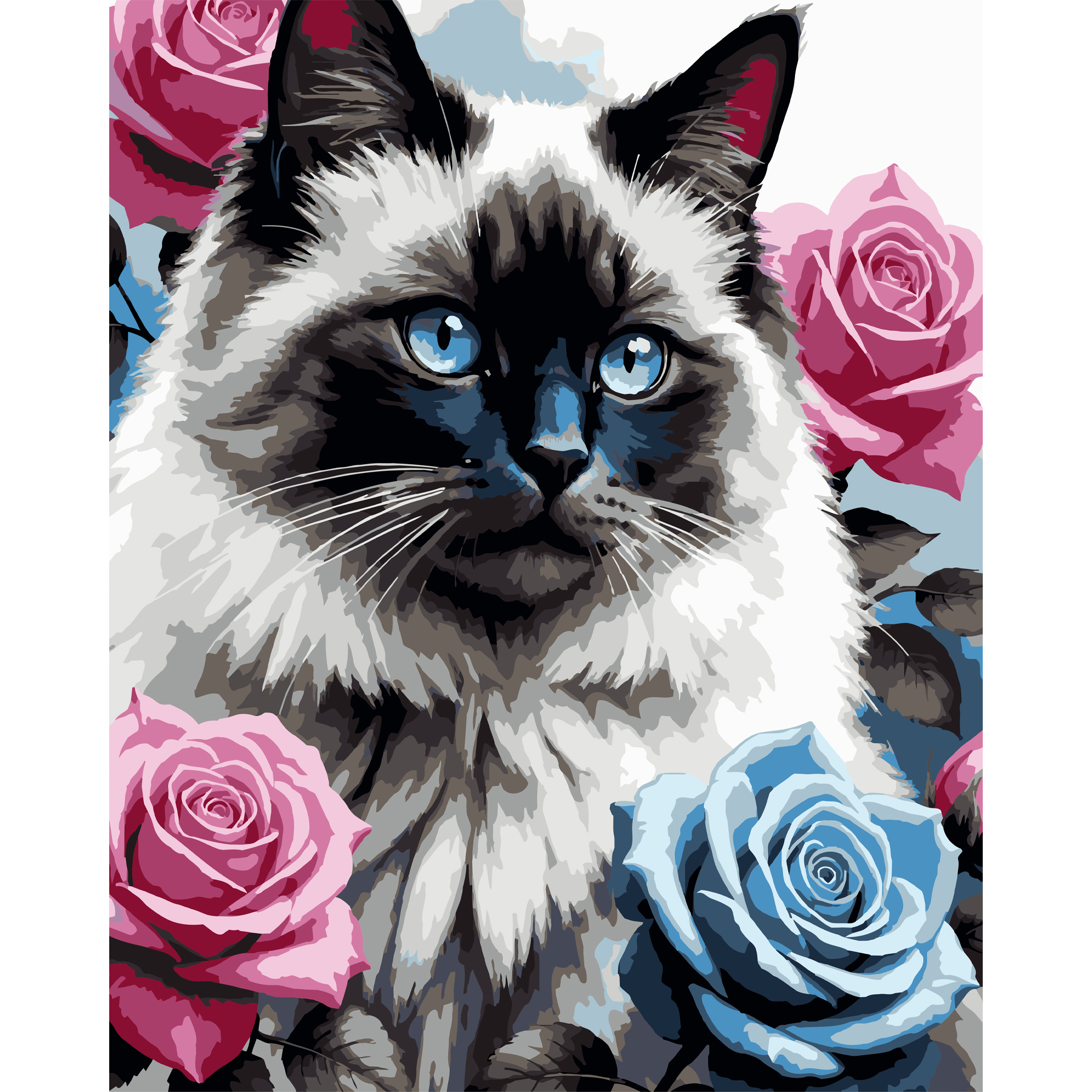 Кіт з блакитними очима 40Х50 (VG030)