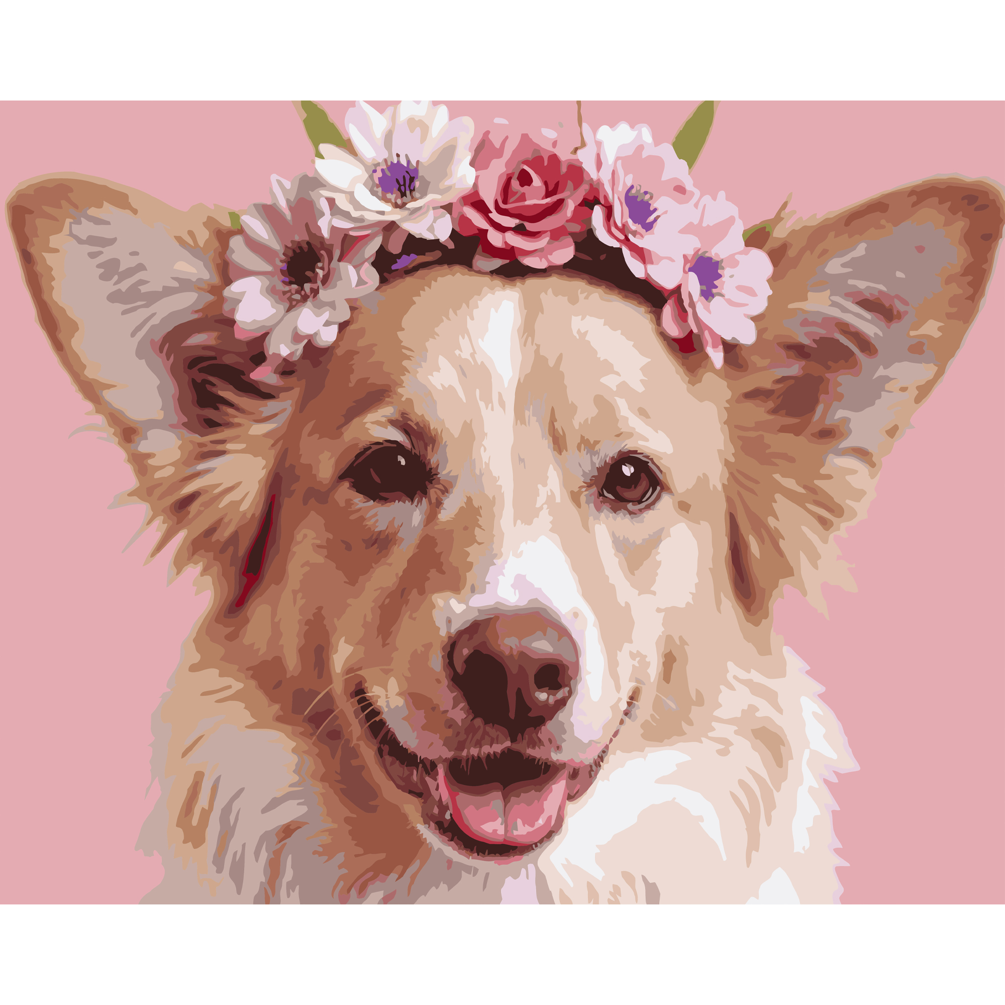 Улыбающийся пес 40Х50 (VG042)