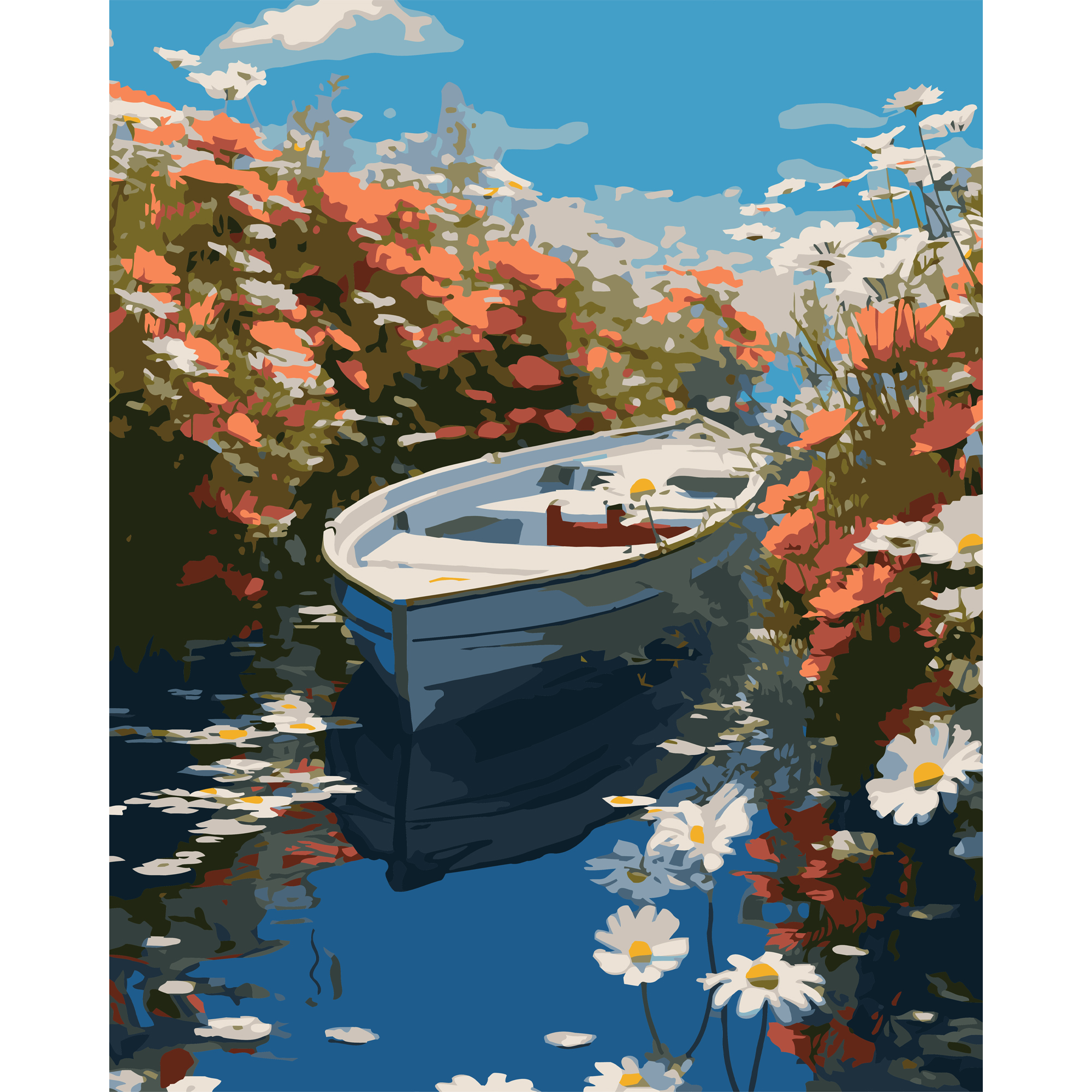 Човен на каналі 40Х50 (VG046)