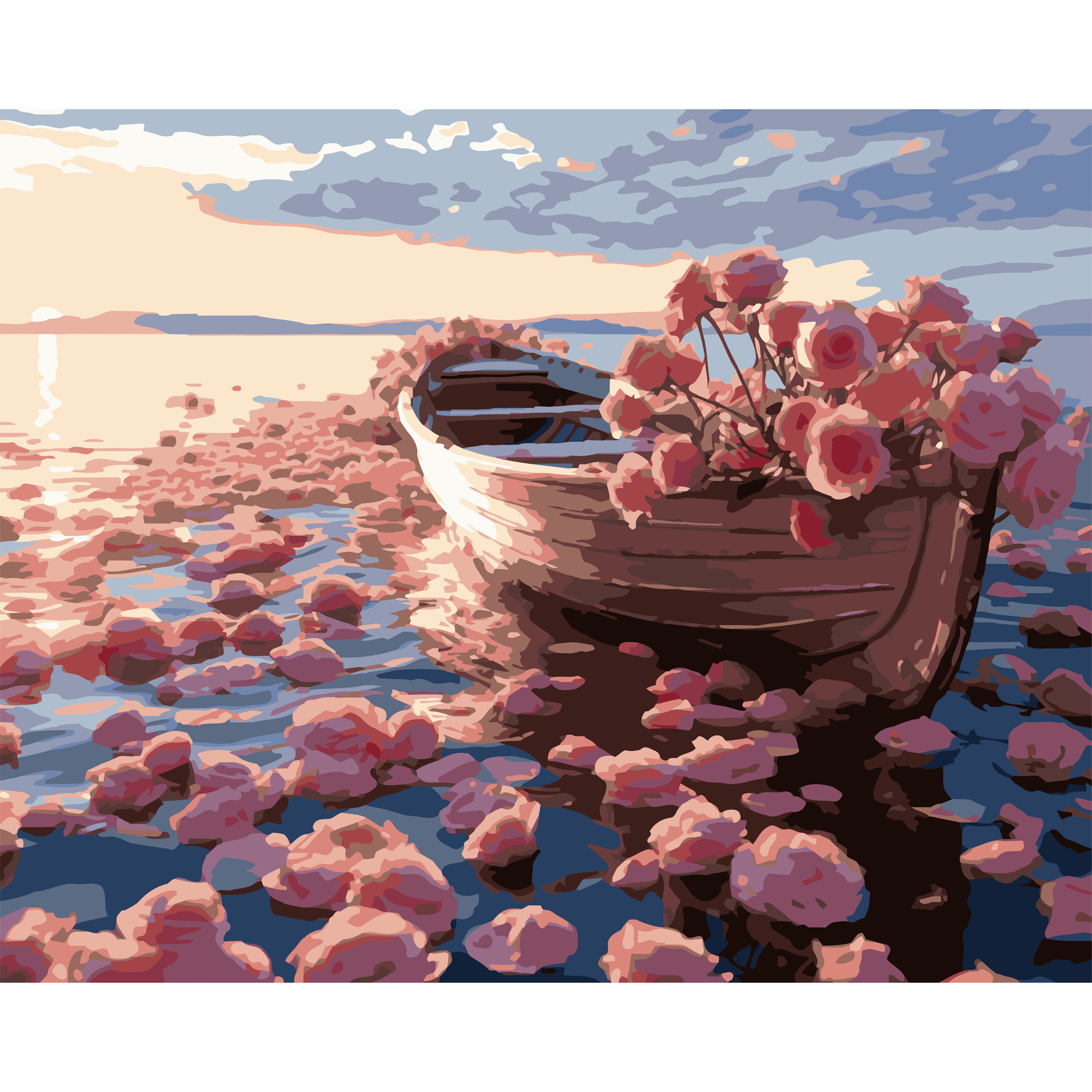 Човен у квітах 40Х50 (VG047)