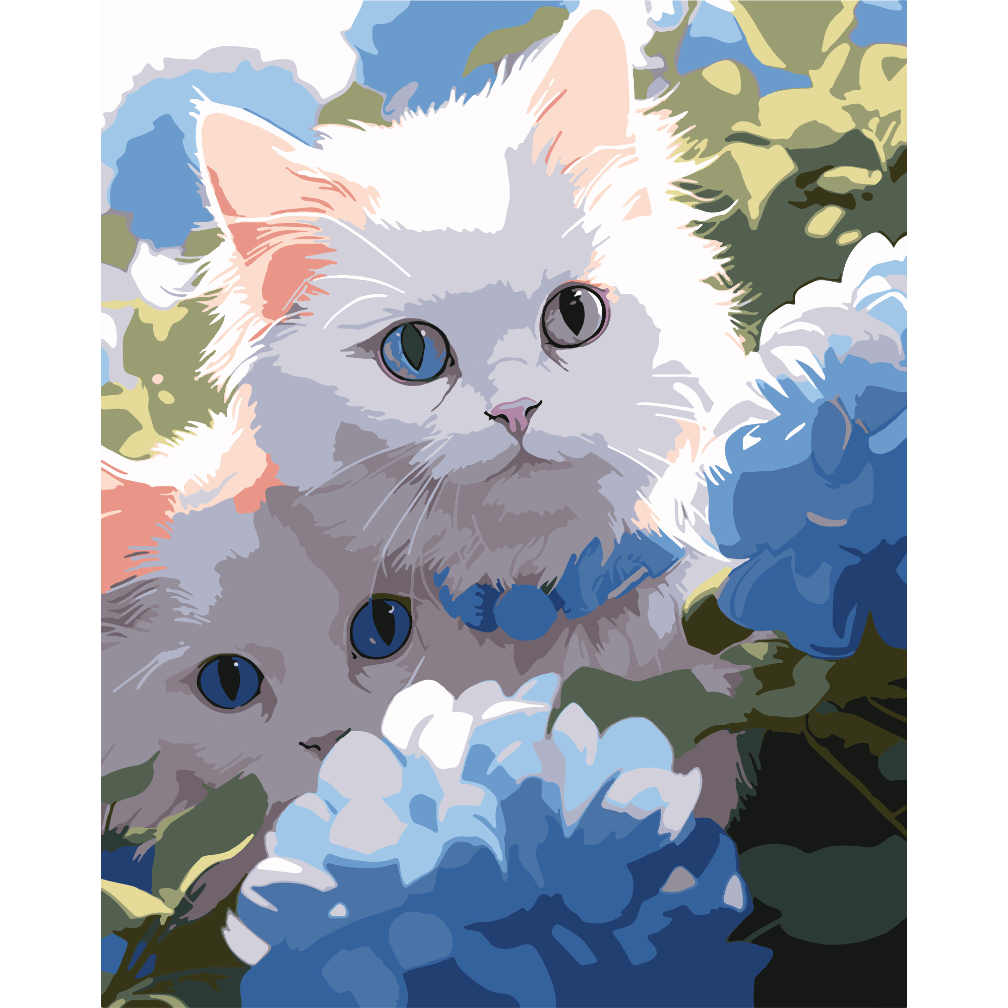 Котята среди цветов 40Х50 (VG049)