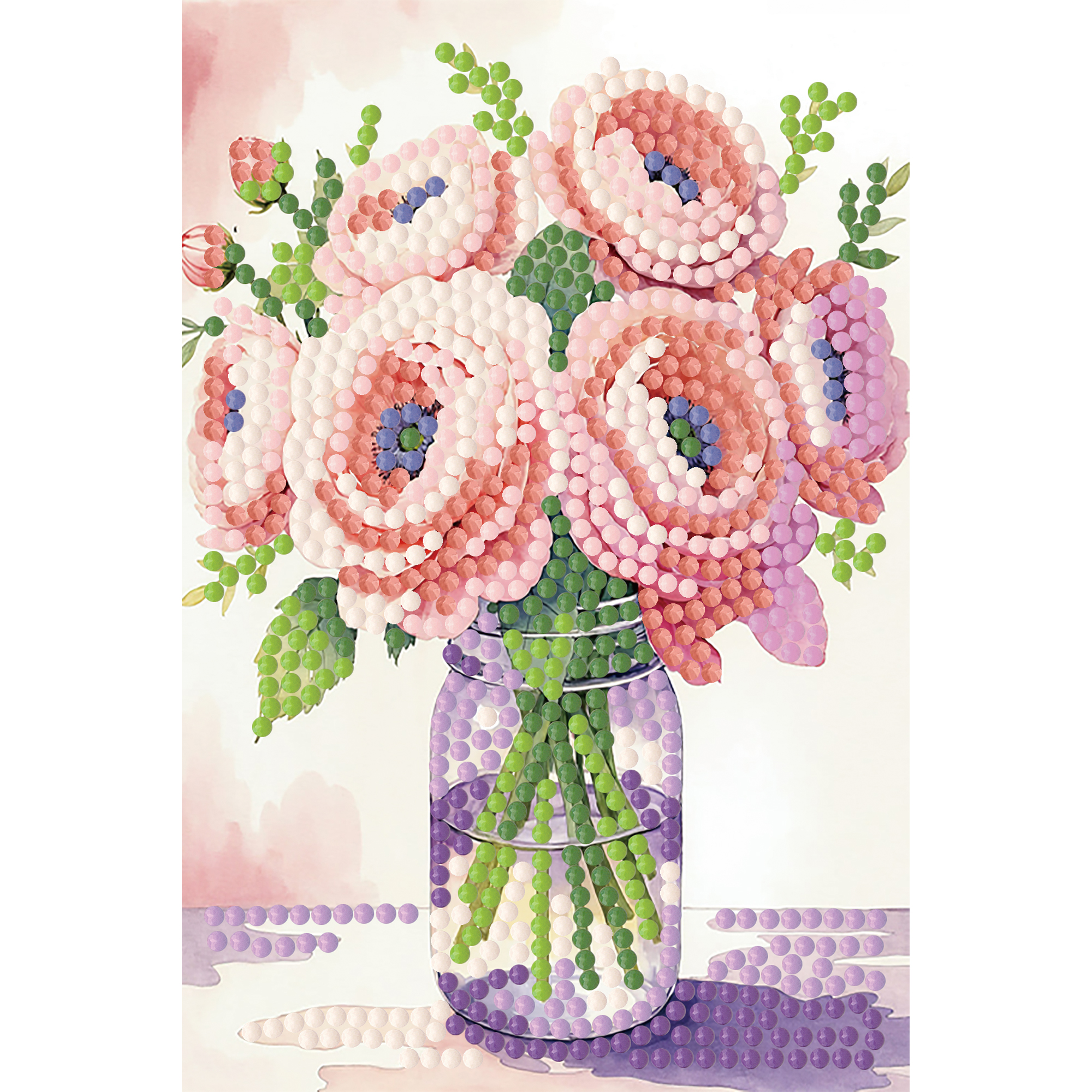 Алмазная картина Strateg Розовые пионы 