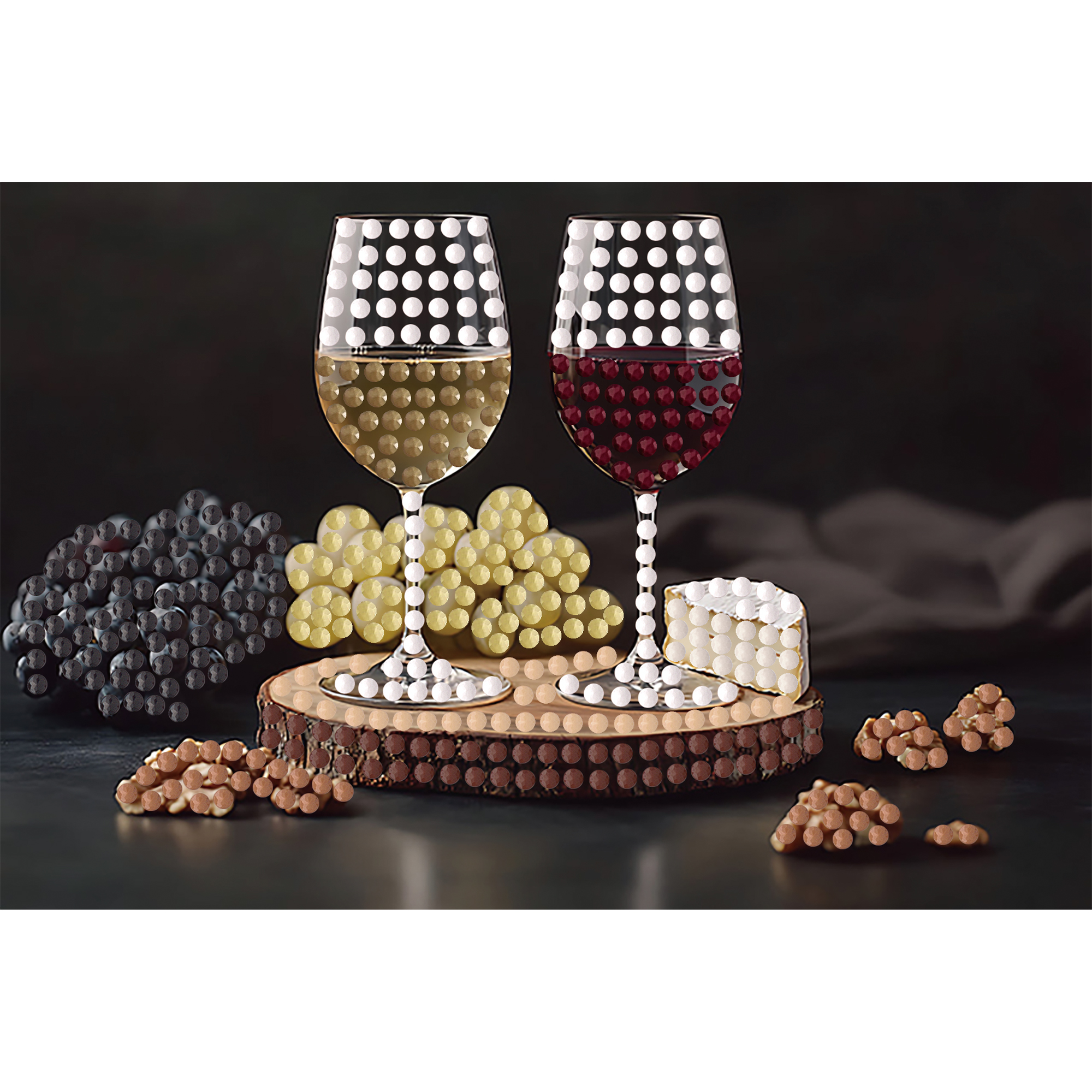 Алмазна картина Strateg Вино і сир 