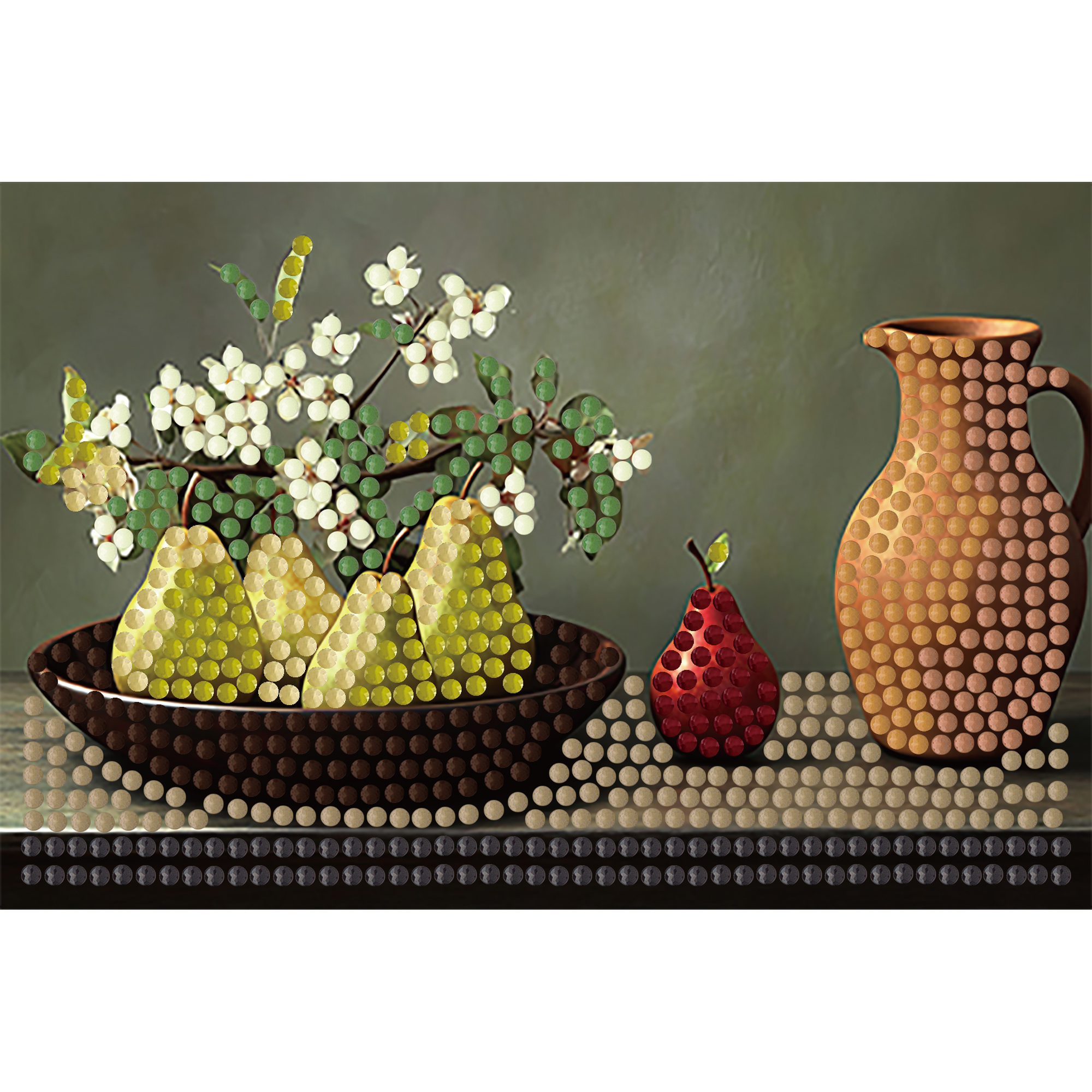 Алмазна картина Strateg Натюрморт із грушами 