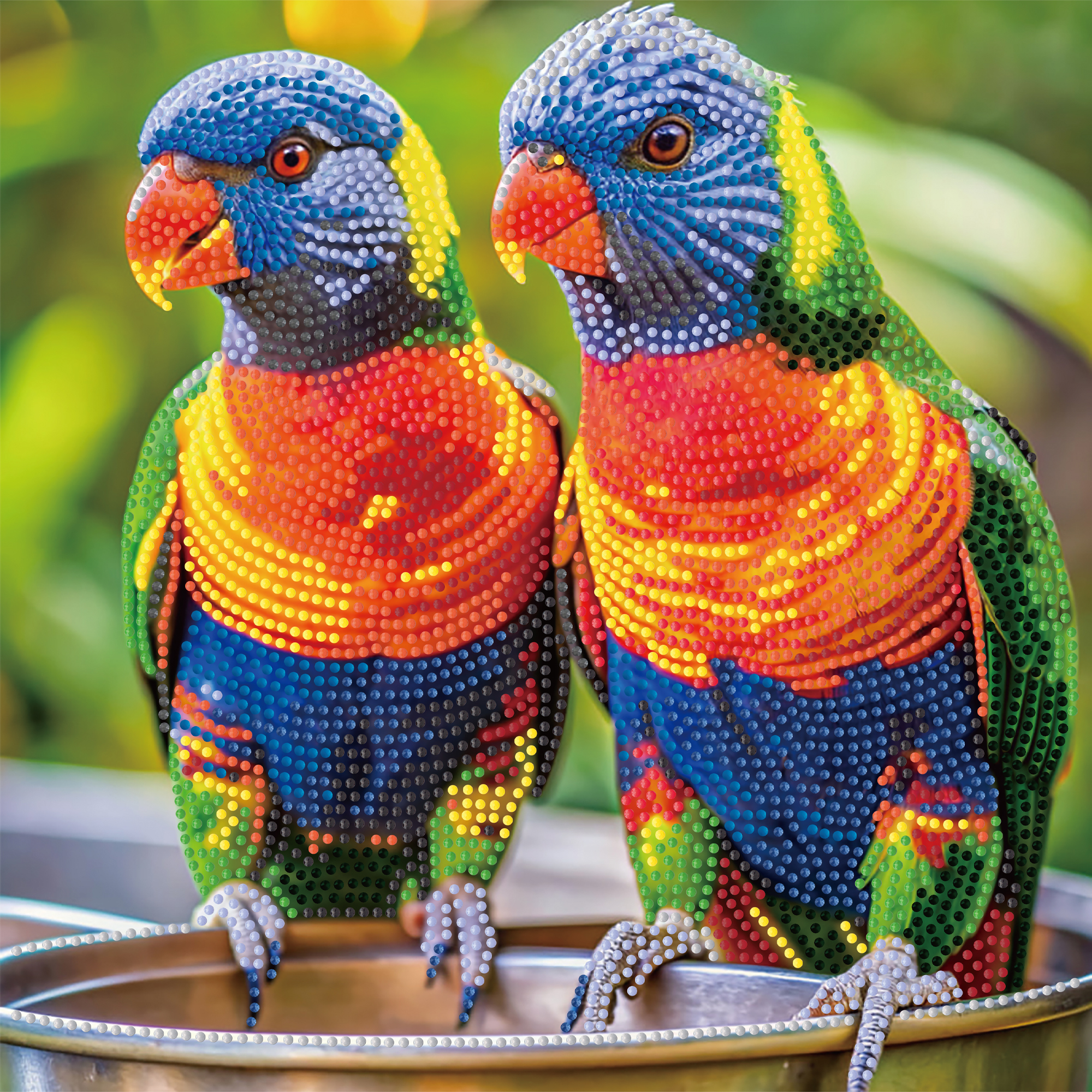 Diamond painting Strateg Colorful parrots 